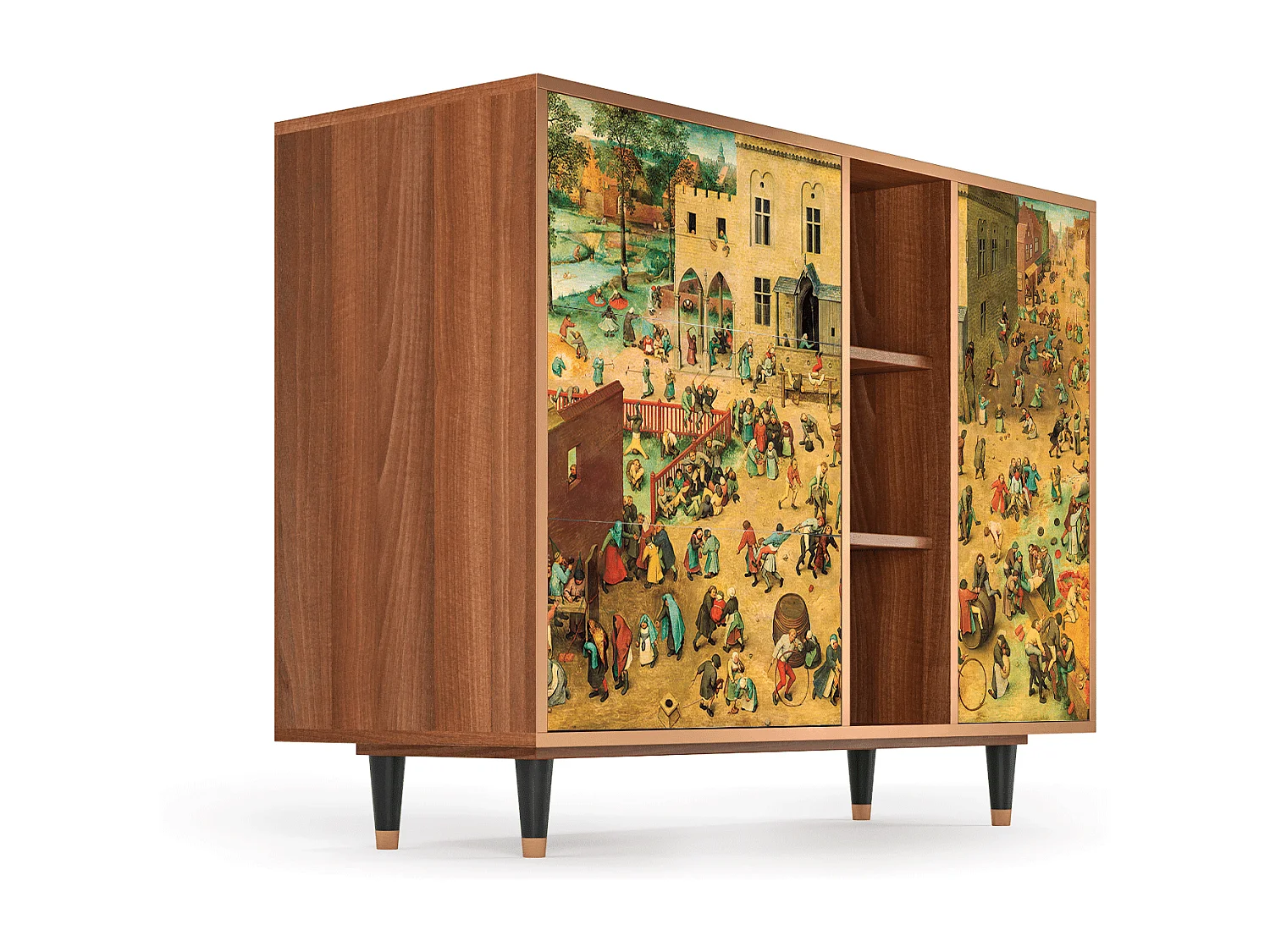 Kredens - 125x98x48 cm - BS2 - Children Games, Orzech