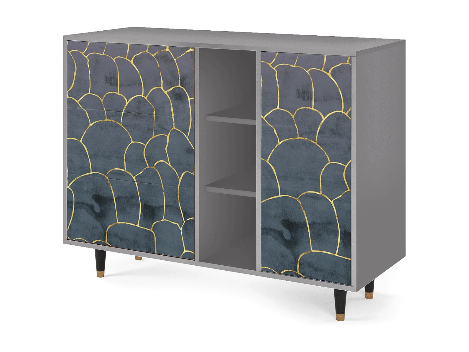 Aparador - 125x98x48 cm - BS2 - Blue Lagoon, Gris