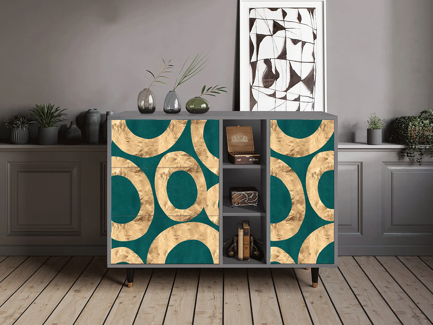 Dressoir - 125x98x48 cm - BS2 - Zircon Sphere, Grijs