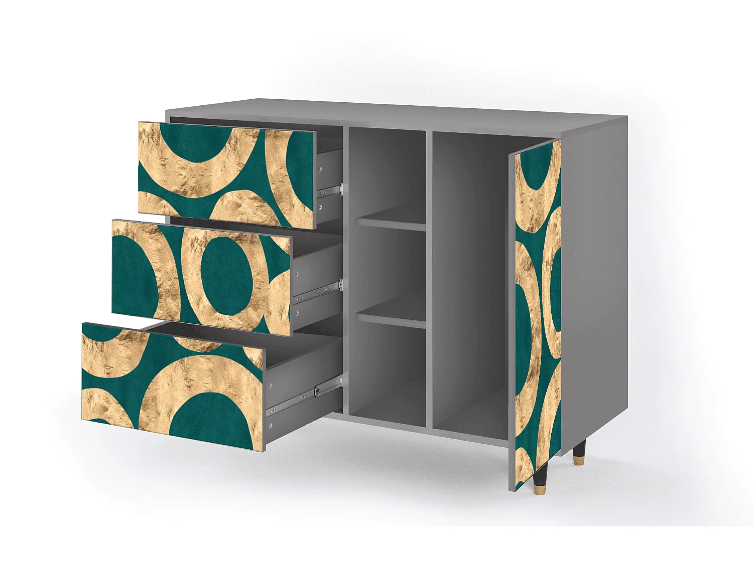 Dressoir - 125x98x48 cm - BS2 - Zircon Sphere, Grijs