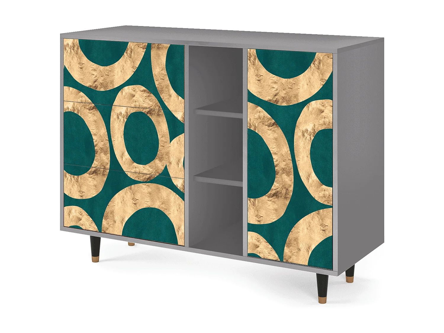 Buffet - 125x98x48 cm - BS2 - Zircon Sphere, Gris