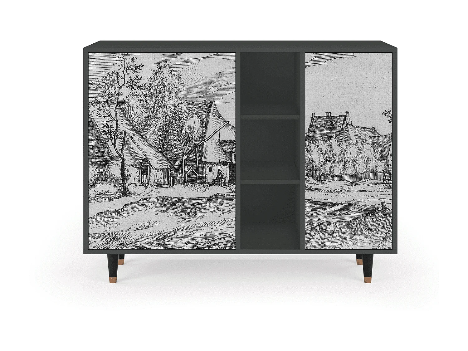 Aparador - 125x98x48 cm - BS2 - Farms in a Village, Antracita