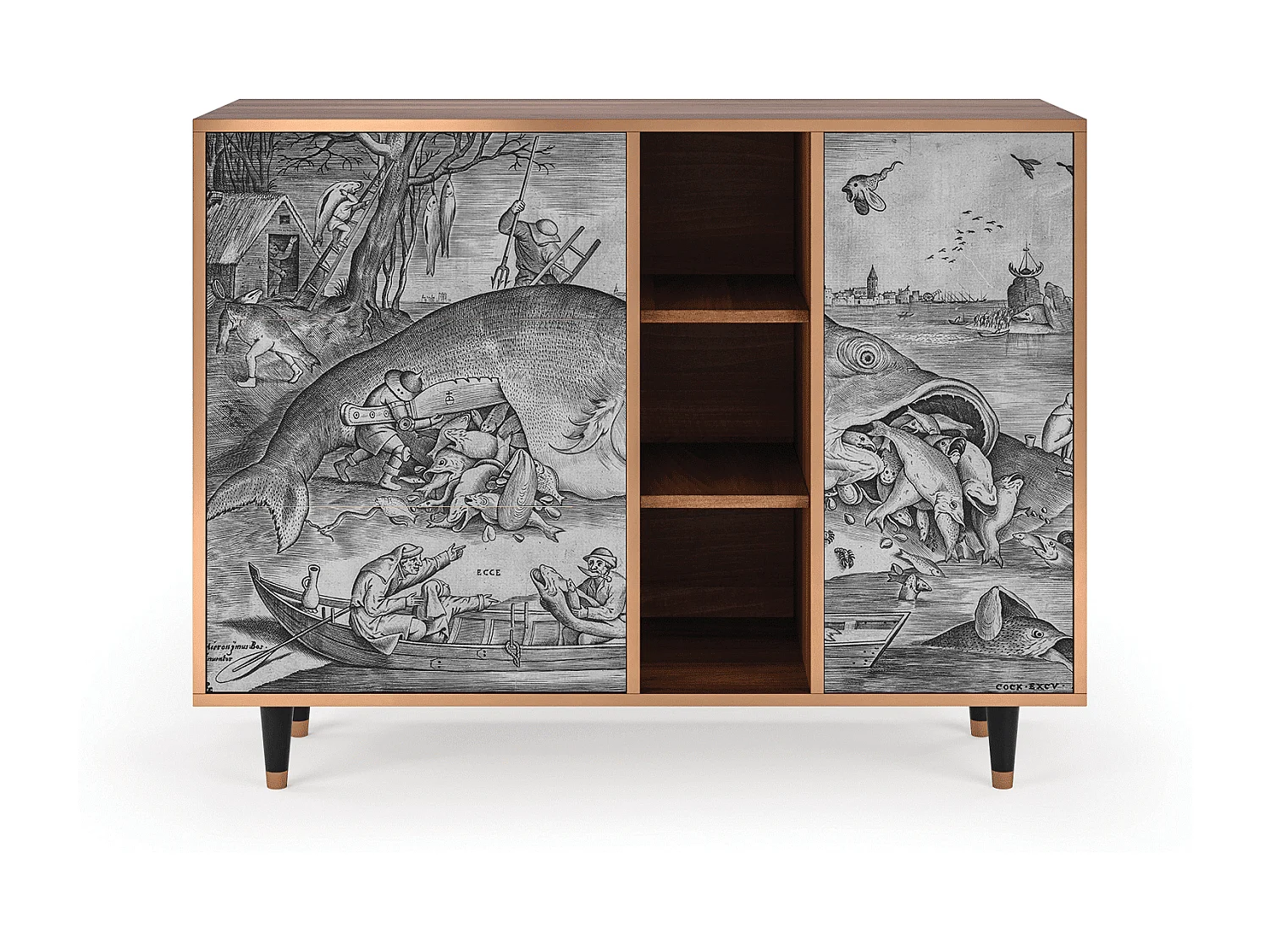 Aparador - 125x98x48 cm - BS2 - Big Fish Eat Little, Nogal