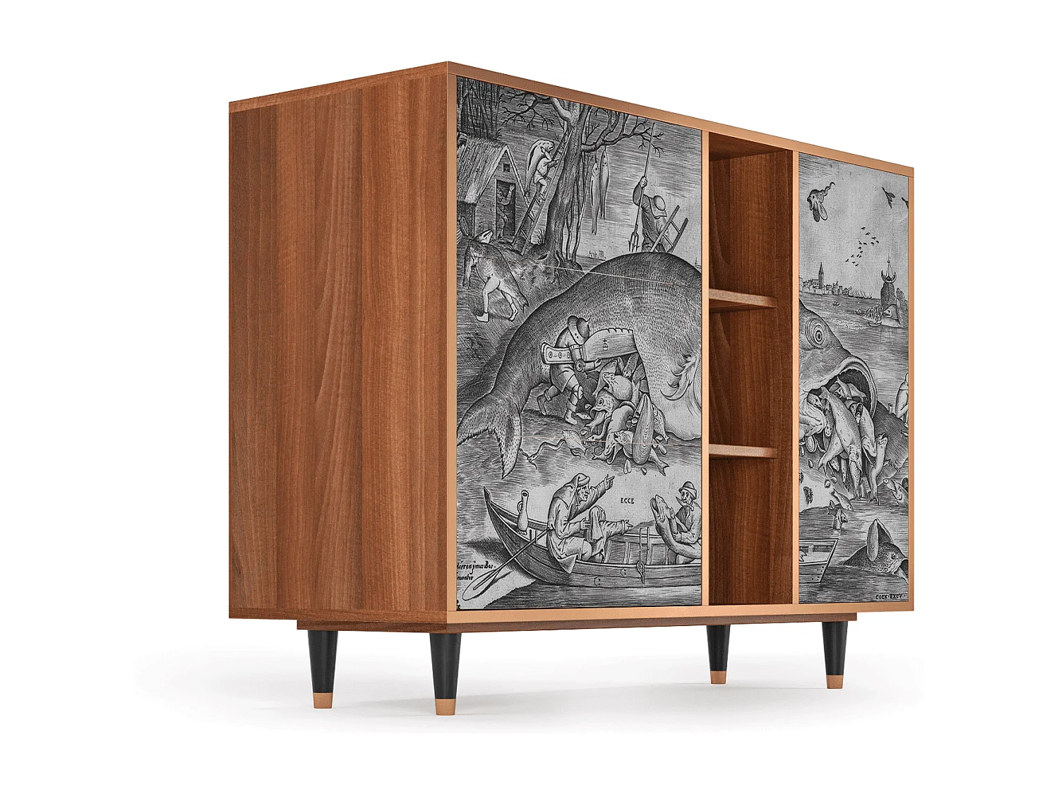 Aparador - 125x98x48 cm - BS2 - Big Fish Eat Little, Nogal