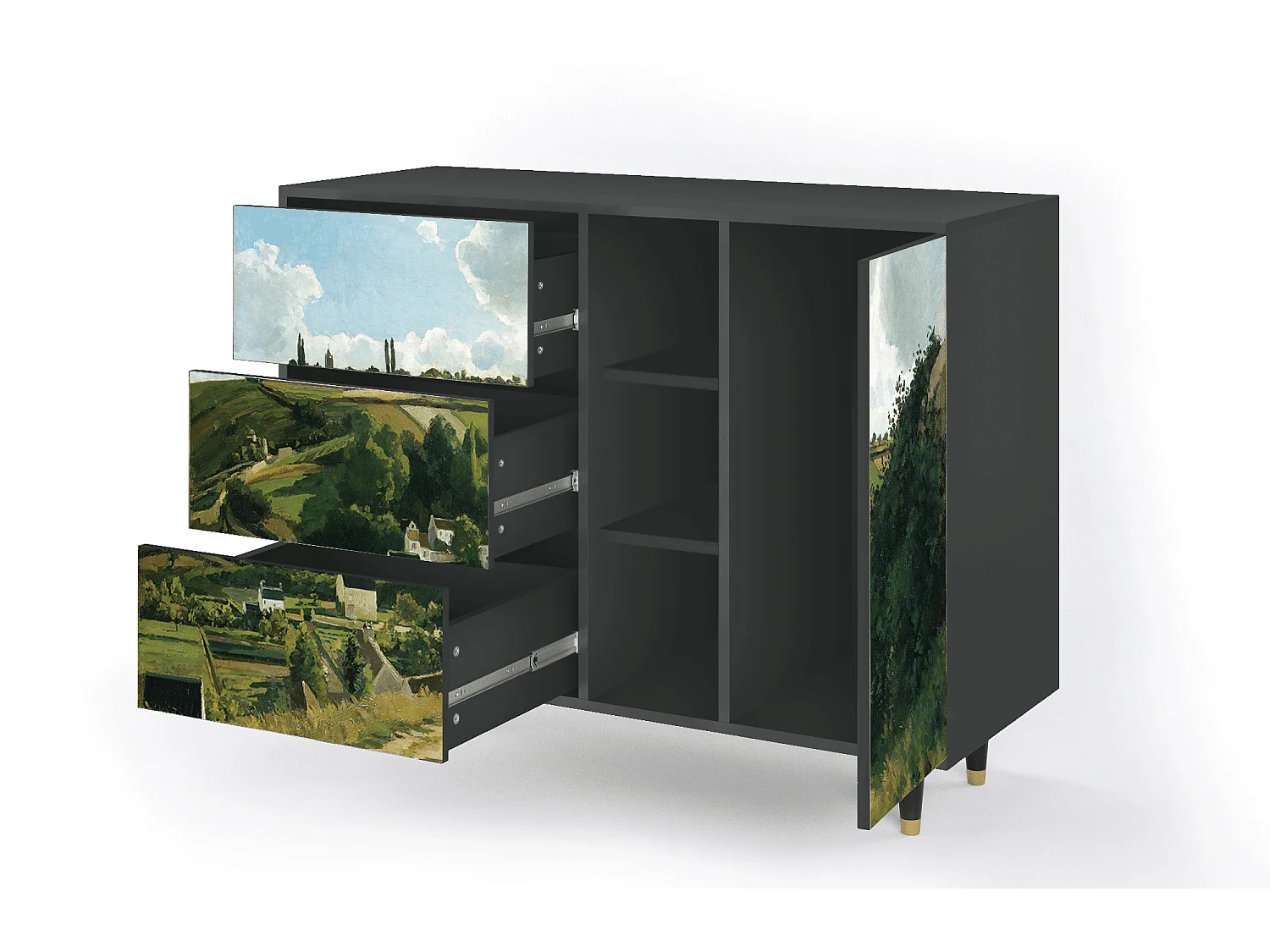 Buffet - 125x98x48 cm - BS2 - Jalais Hill by Pissarro, Anthracite