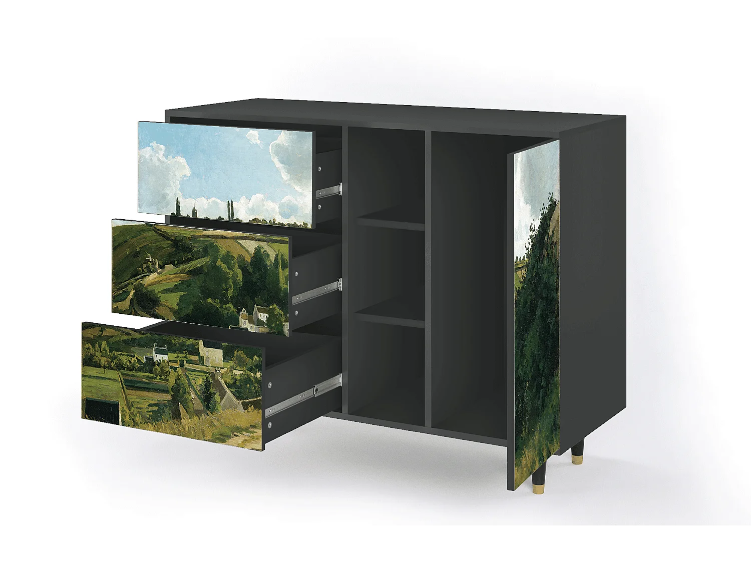 Dressoir - 125x98x48 cm - BS2 - Jalais Hill by Pissarro, Antraciet