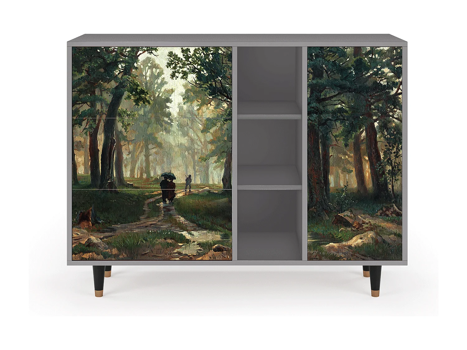 Aparador - 125x98x48 cm - BS2 -  Rain in the Oak Forest, Cinza