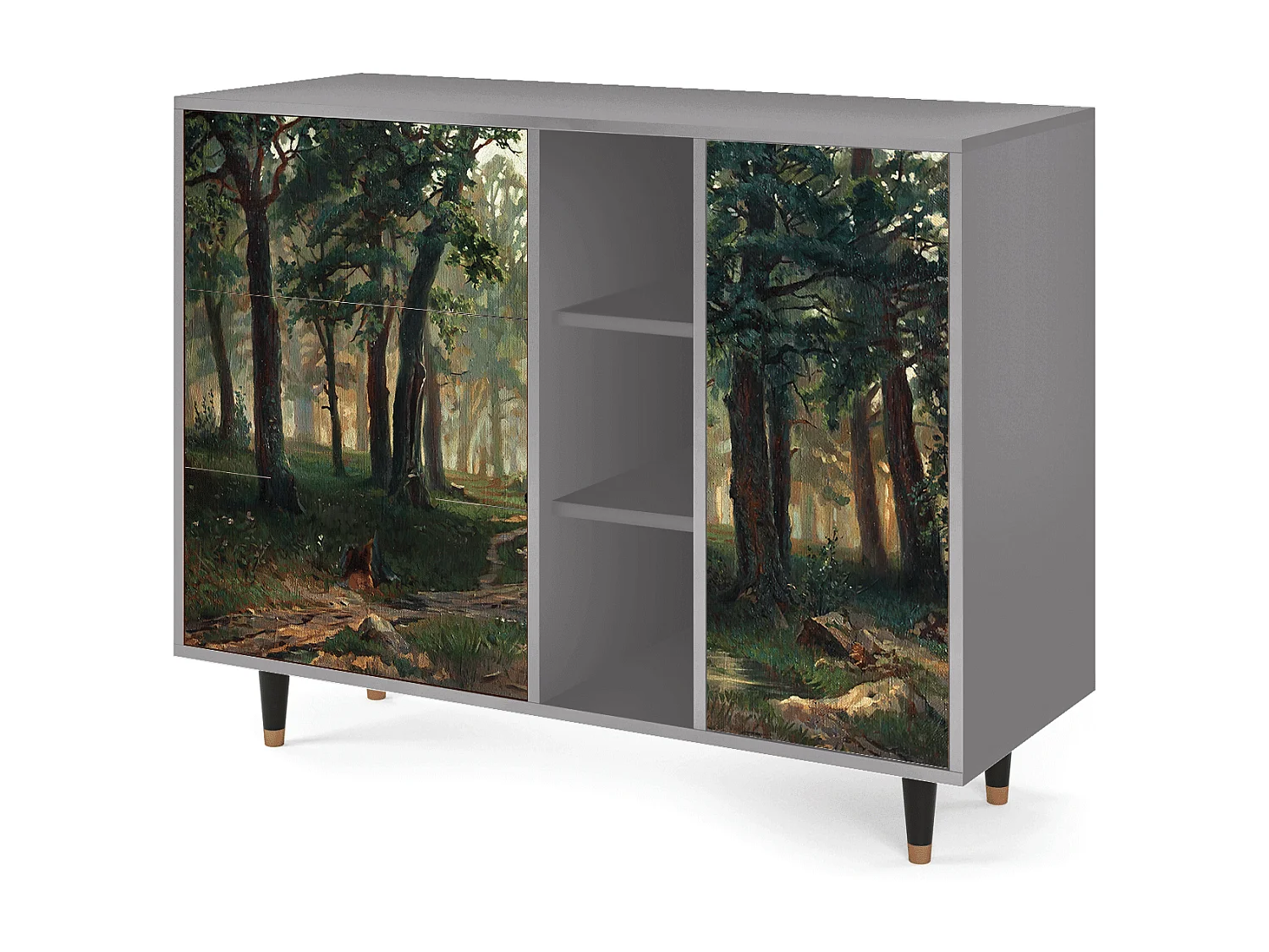 Aparador - 125x98x48 cm - BS2 -  Rain in the Oak Forest, Cinza