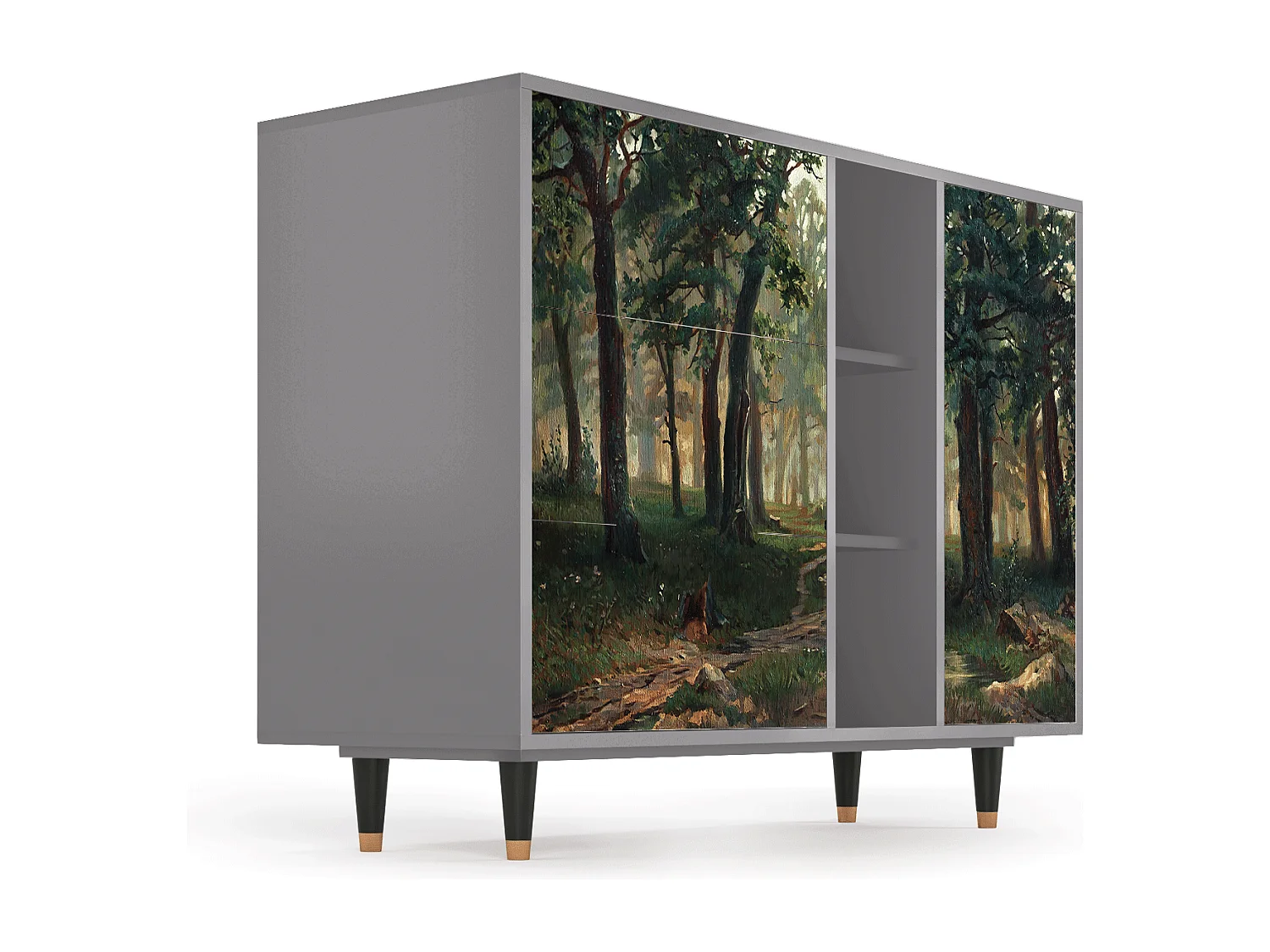 Aparador - 125x98x48 cm - BS2 -  Rain in the Oak Forest, Cinza