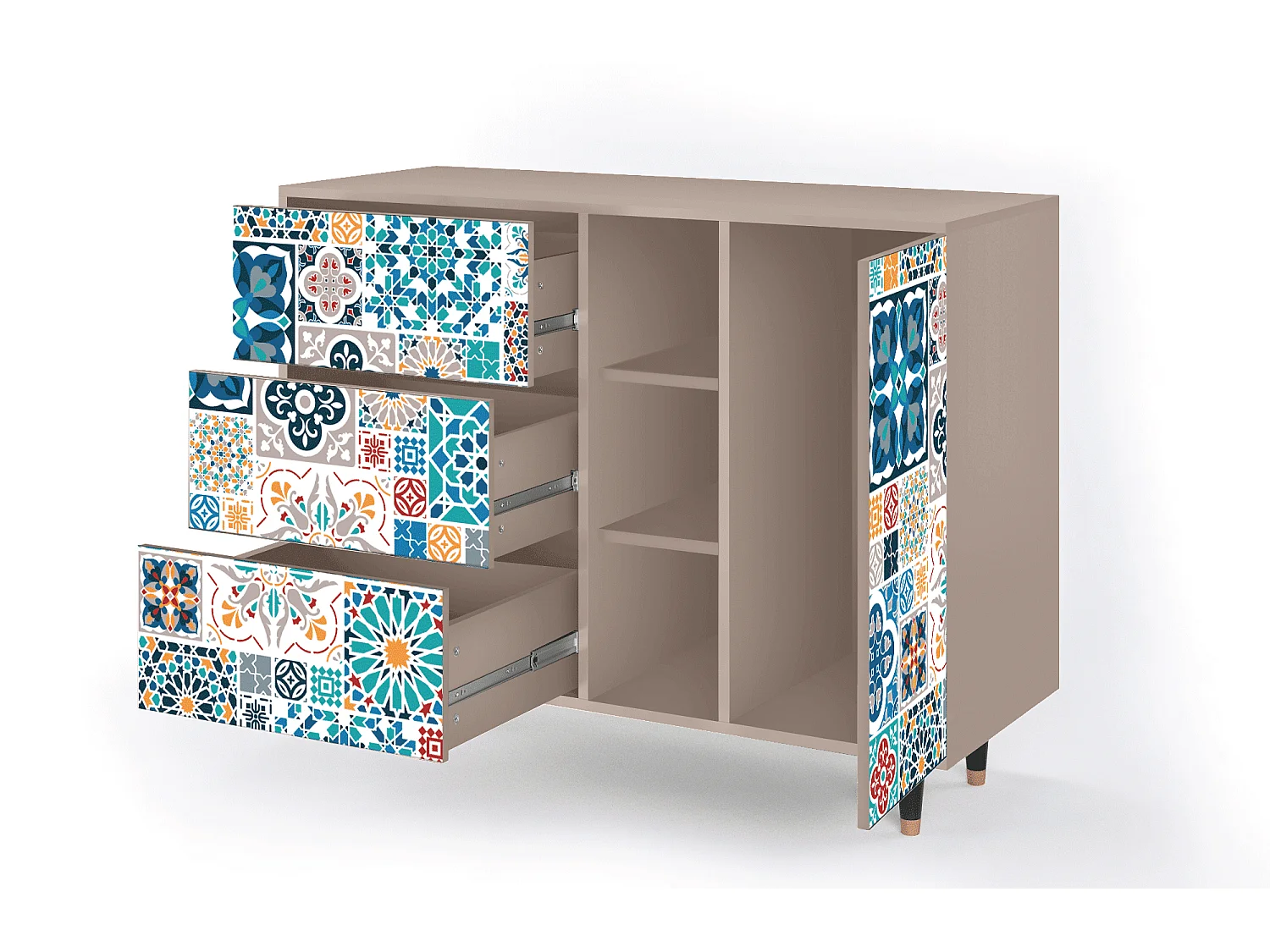 Buffet - 125x98x48 cm - BS2 - Moroccan Market, Latte