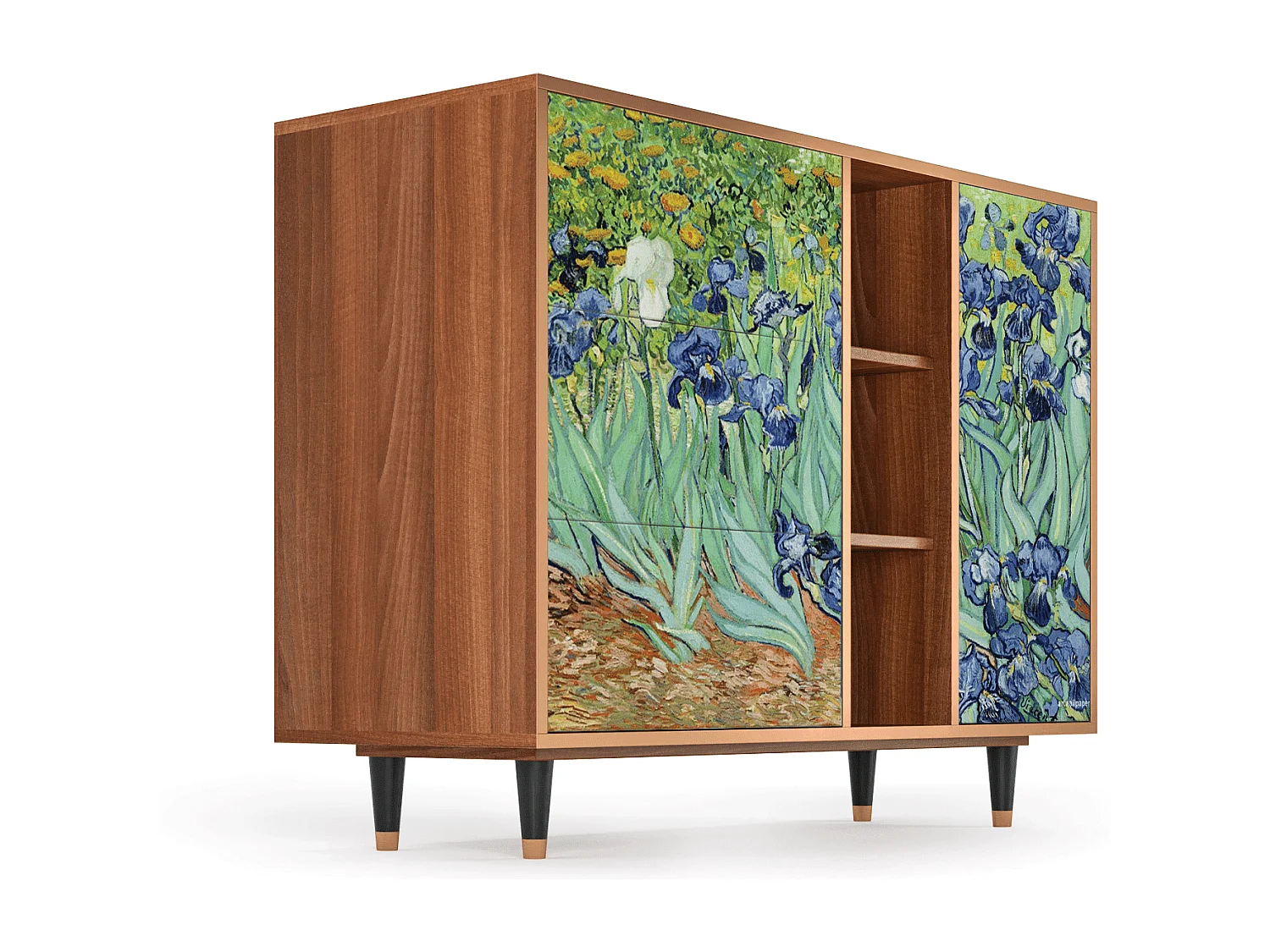 Buffet - 125x98x48 cm - BS2 - Irises , Noyer