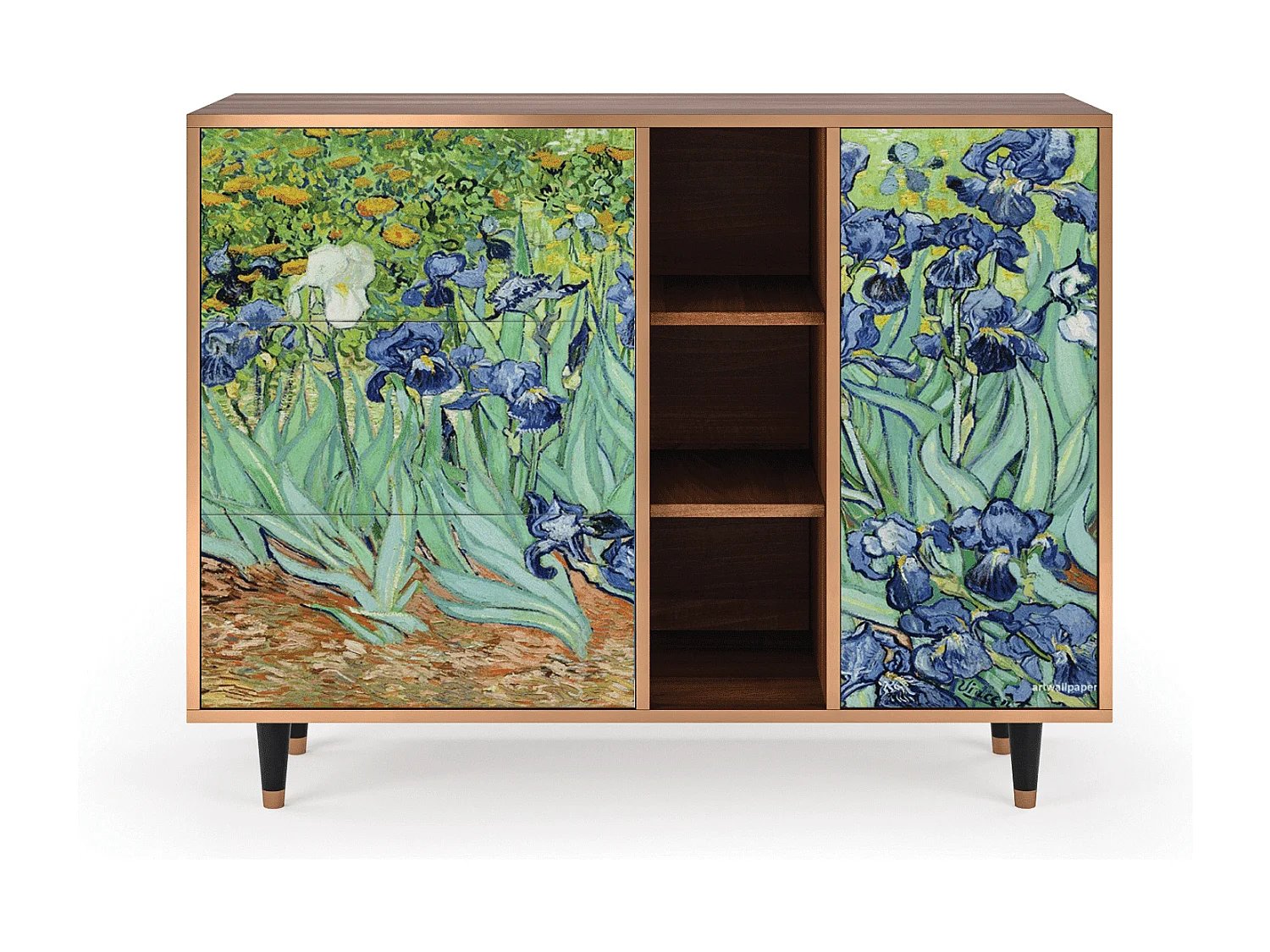 Kredens - 125x98x48 cm - BS2 - Irises , Orzech