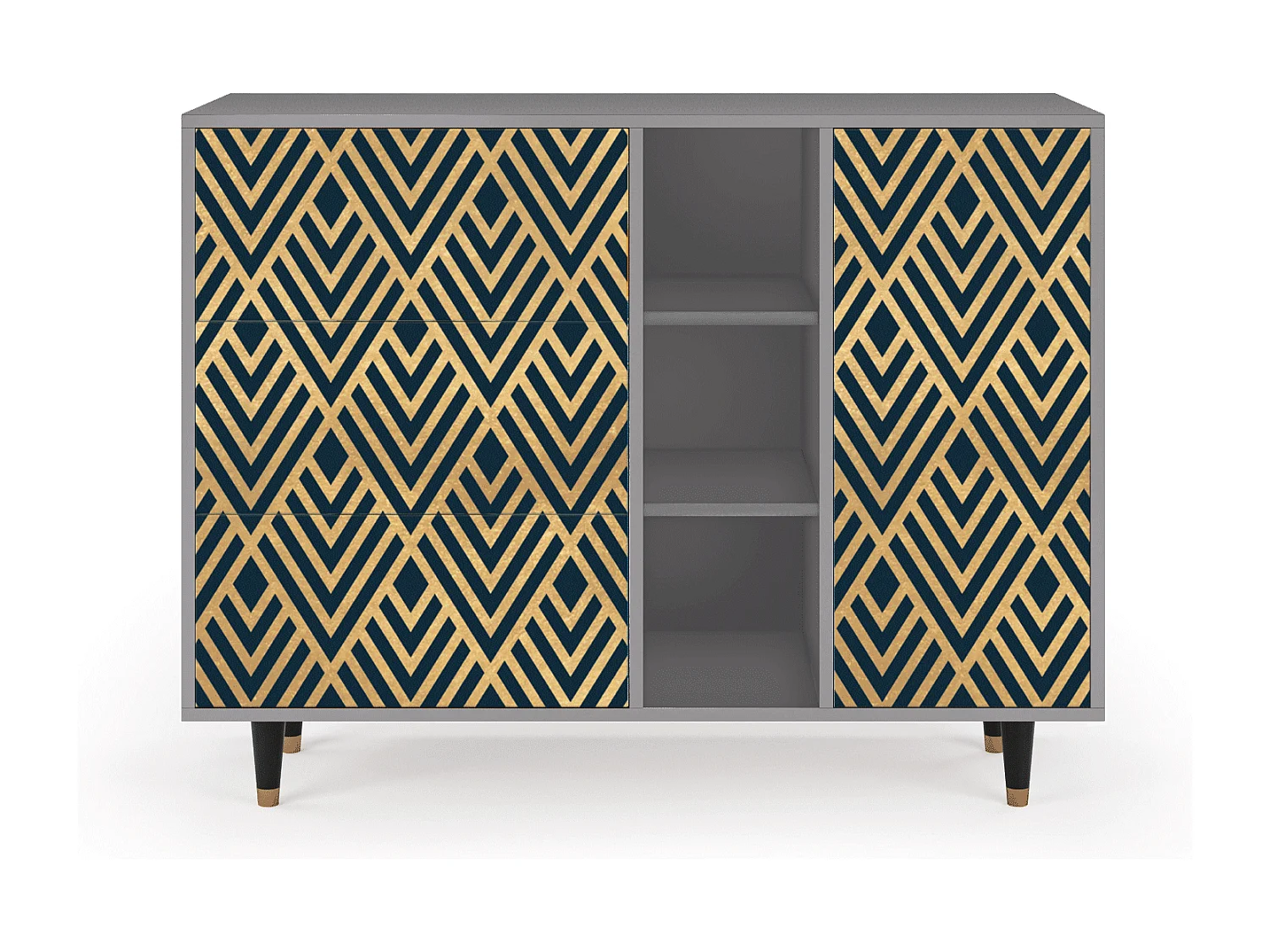 Buffet - 125x98x48 cm - BS2 - Egypt Triangles, Gris