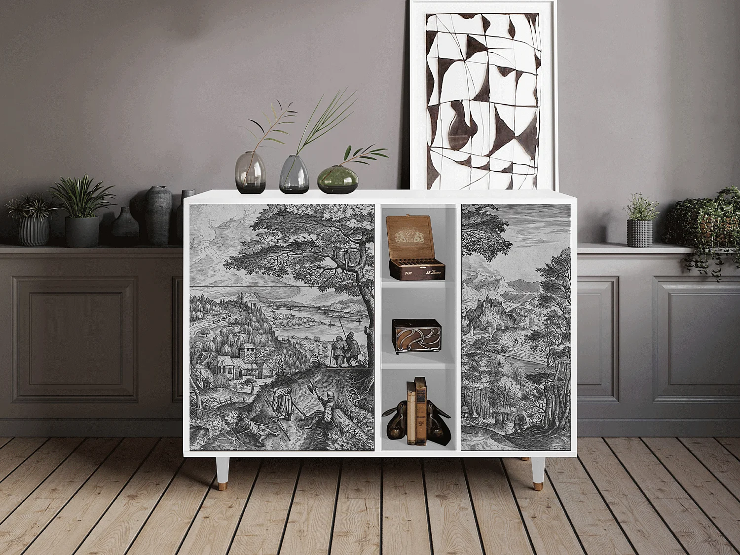 Credenza - 125x98x48 cm - BS2 - Milites Requiescentes, Bianco