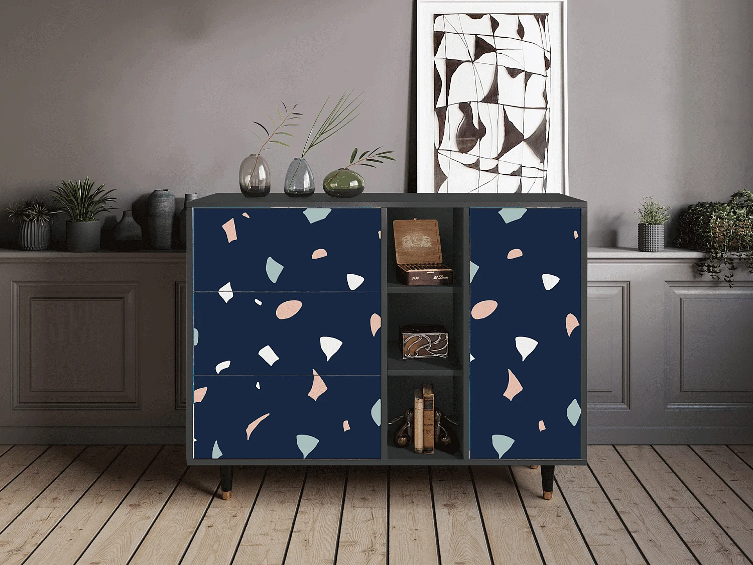 Buffet - 125x98x48 cm - BS2 - Space Satellites, Anthracite