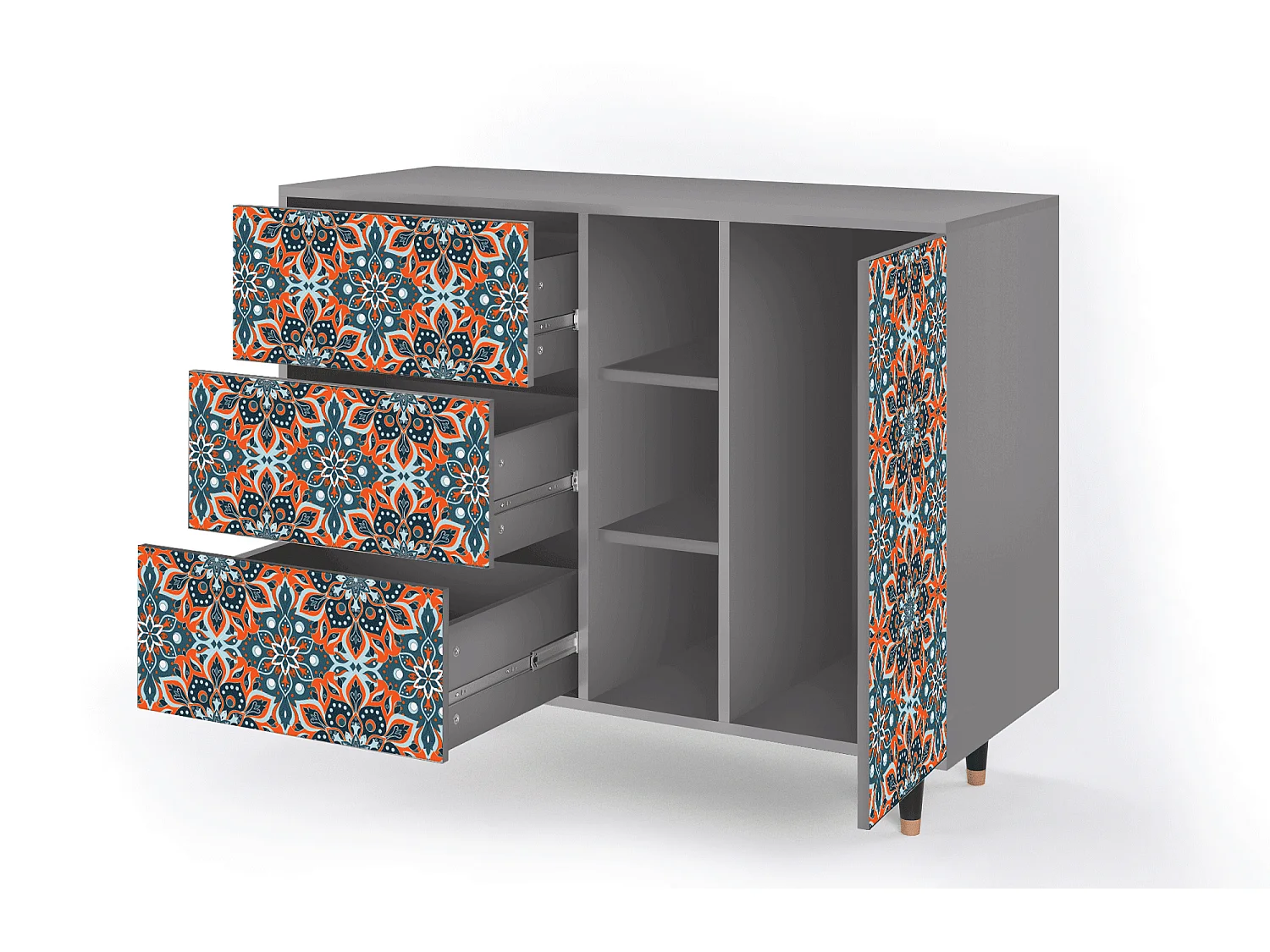 Buffet - 125x98x48 cm - BS2 - Fire Beetle, Gris