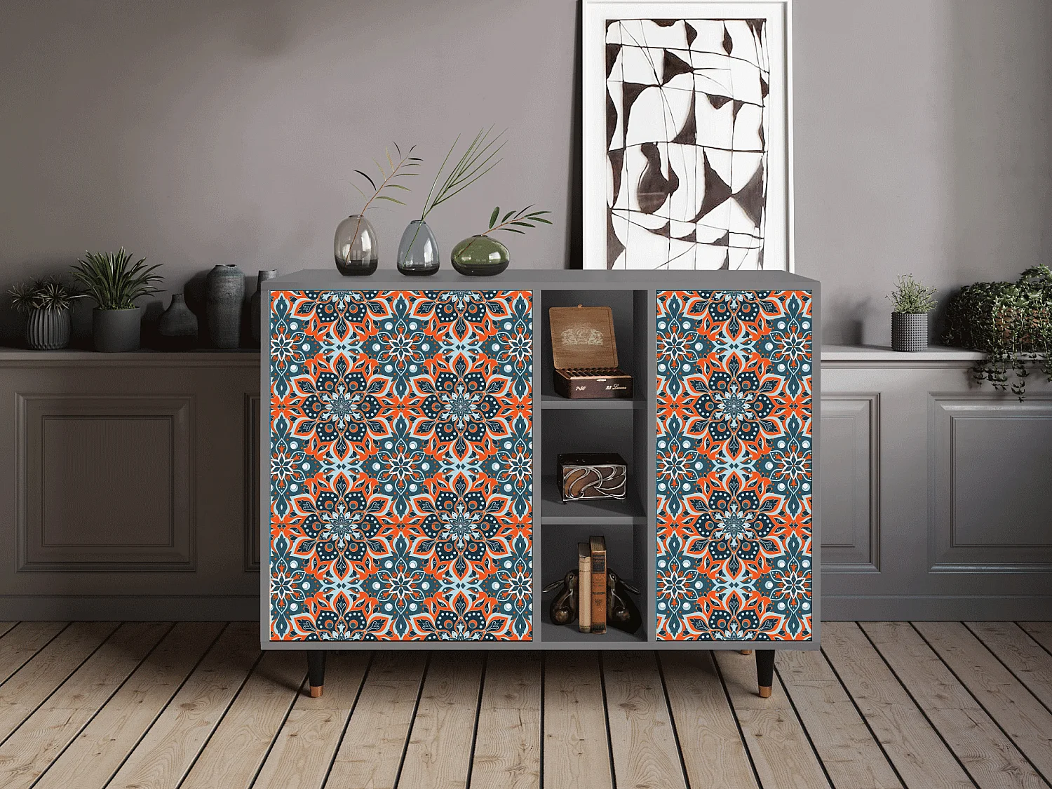 Buffet - 125x98x48 cm - BS2 - Fire Beetle, Gris