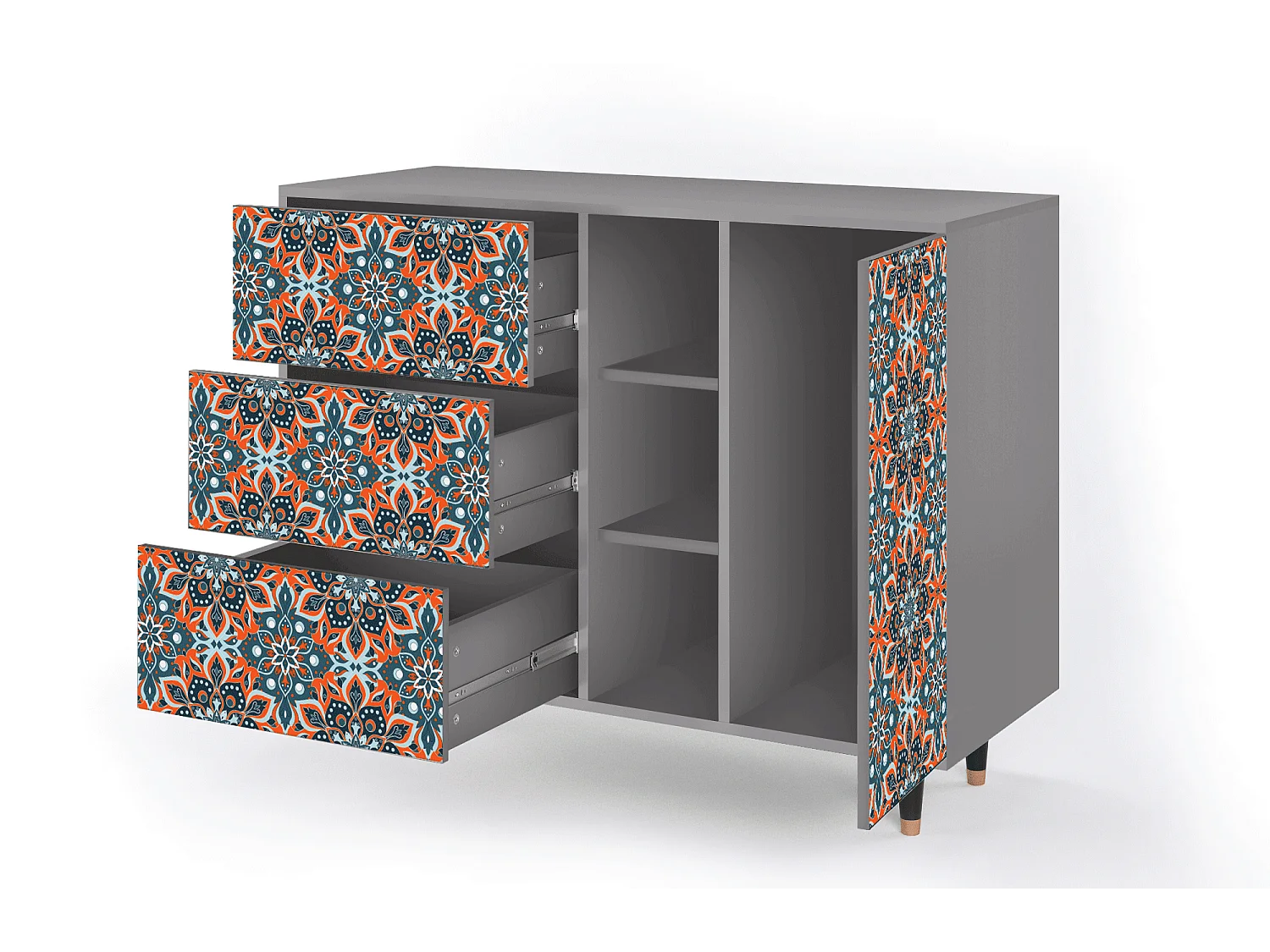 Buffet - 125x98x48 cm - BS2 - Fire Beetle, Gris