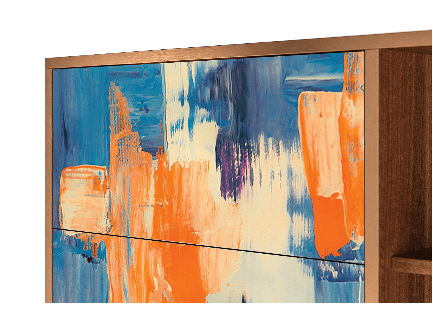 Kredens - 125x98x48 cm - BS2 - Abstract Expressionism, Orzech