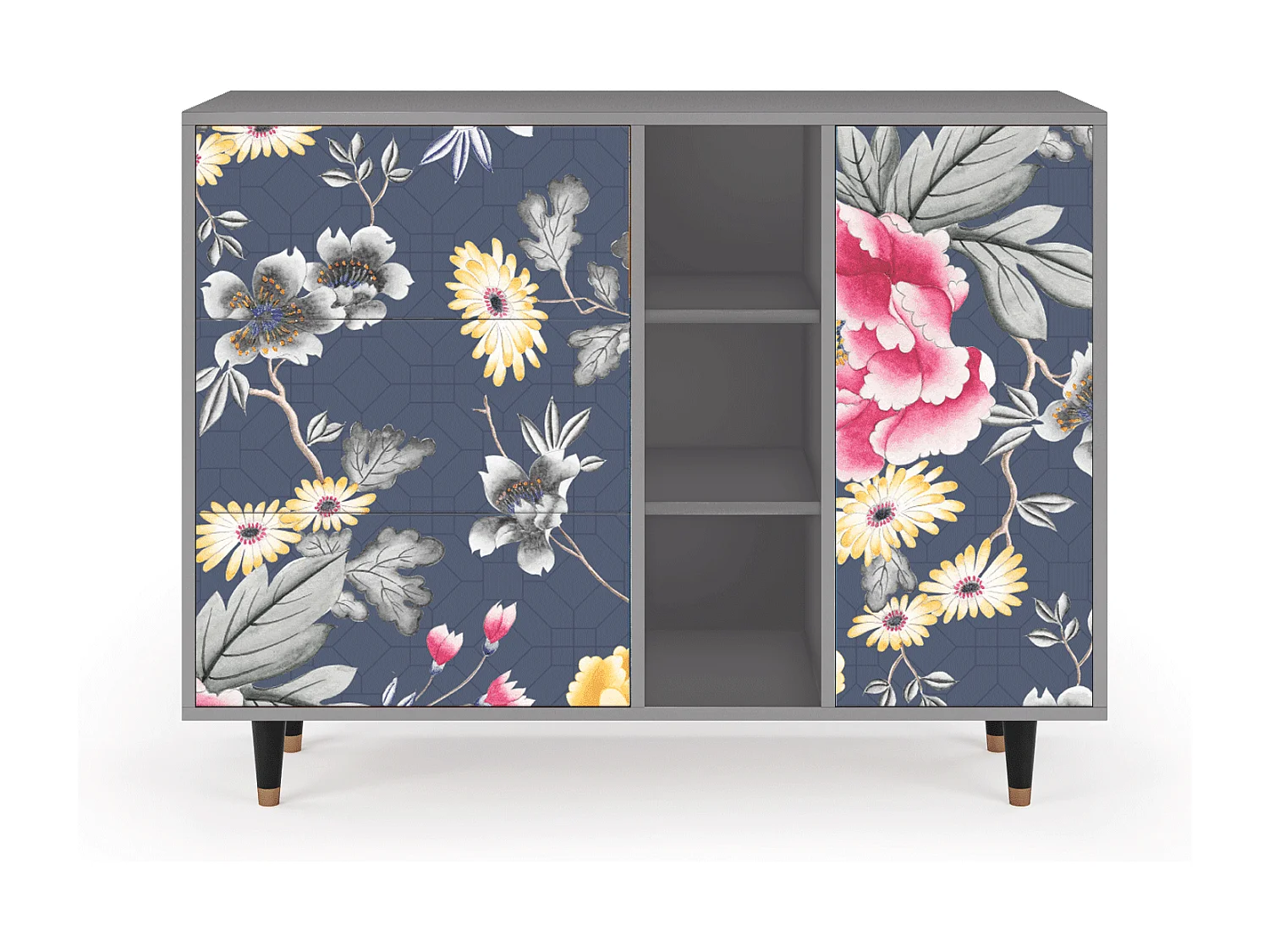 Credenza - 125x98x48 cm - BS2 - Dark Flower Bed, Grigio