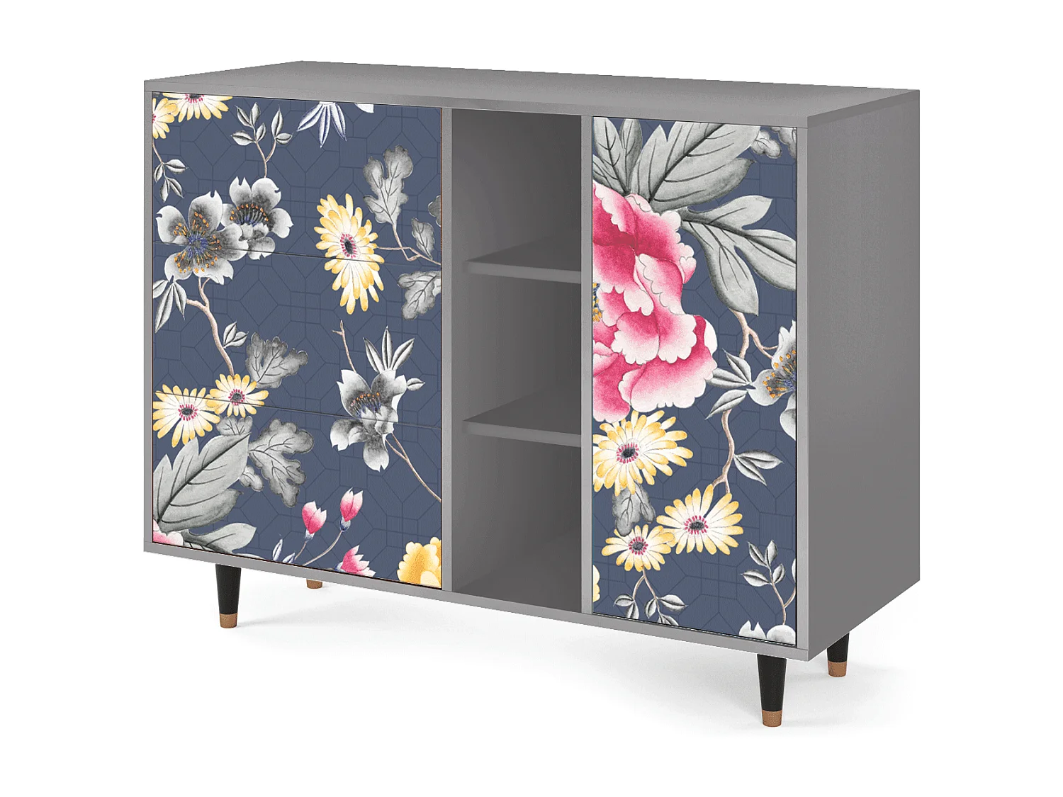 Credenza - 125x98x48 cm - BS2 - Dark Flower Bed, Grigio