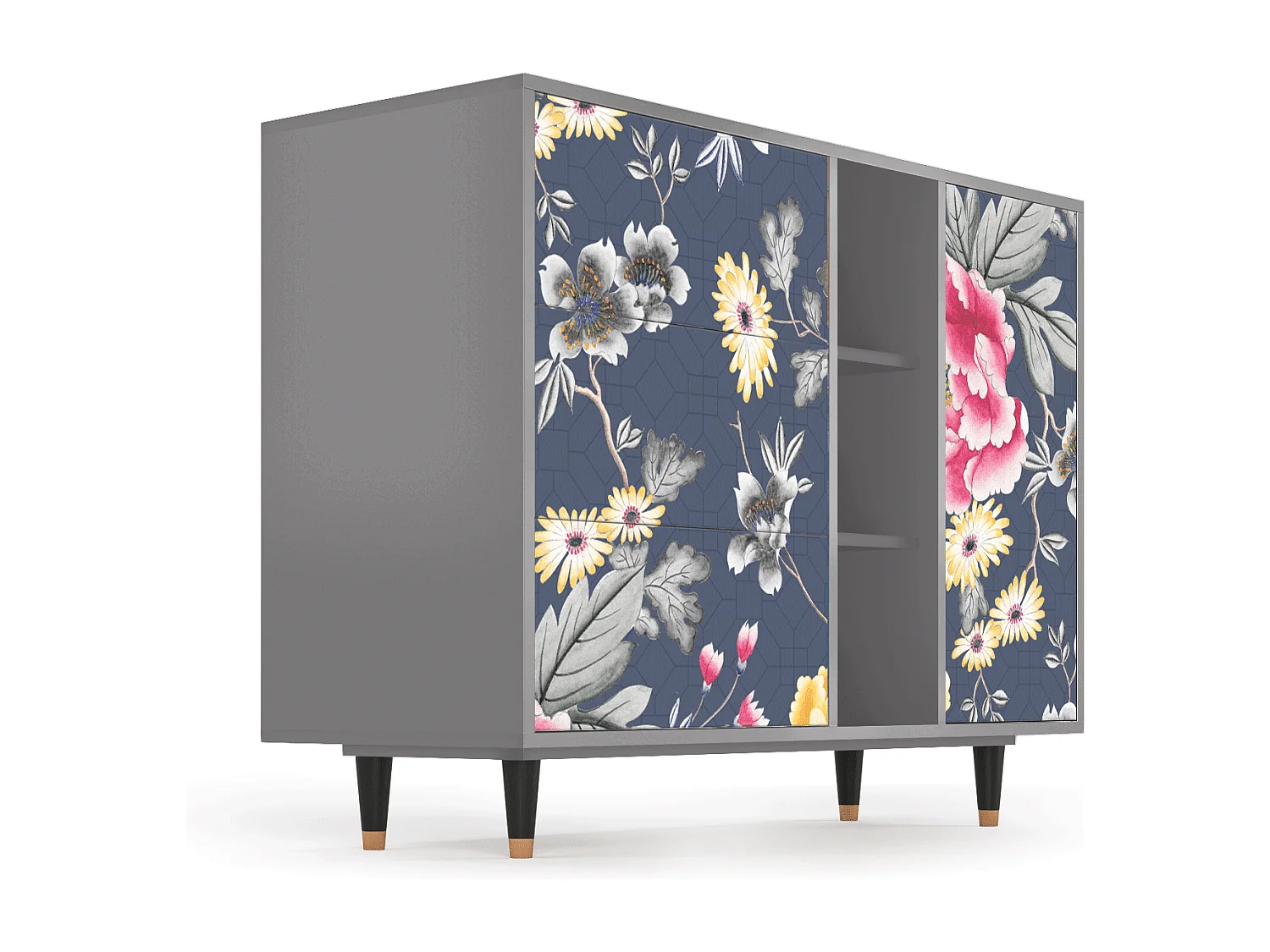 Credenza - 125x98x48 cm - BS2 - Dark Flower Bed, Grigio