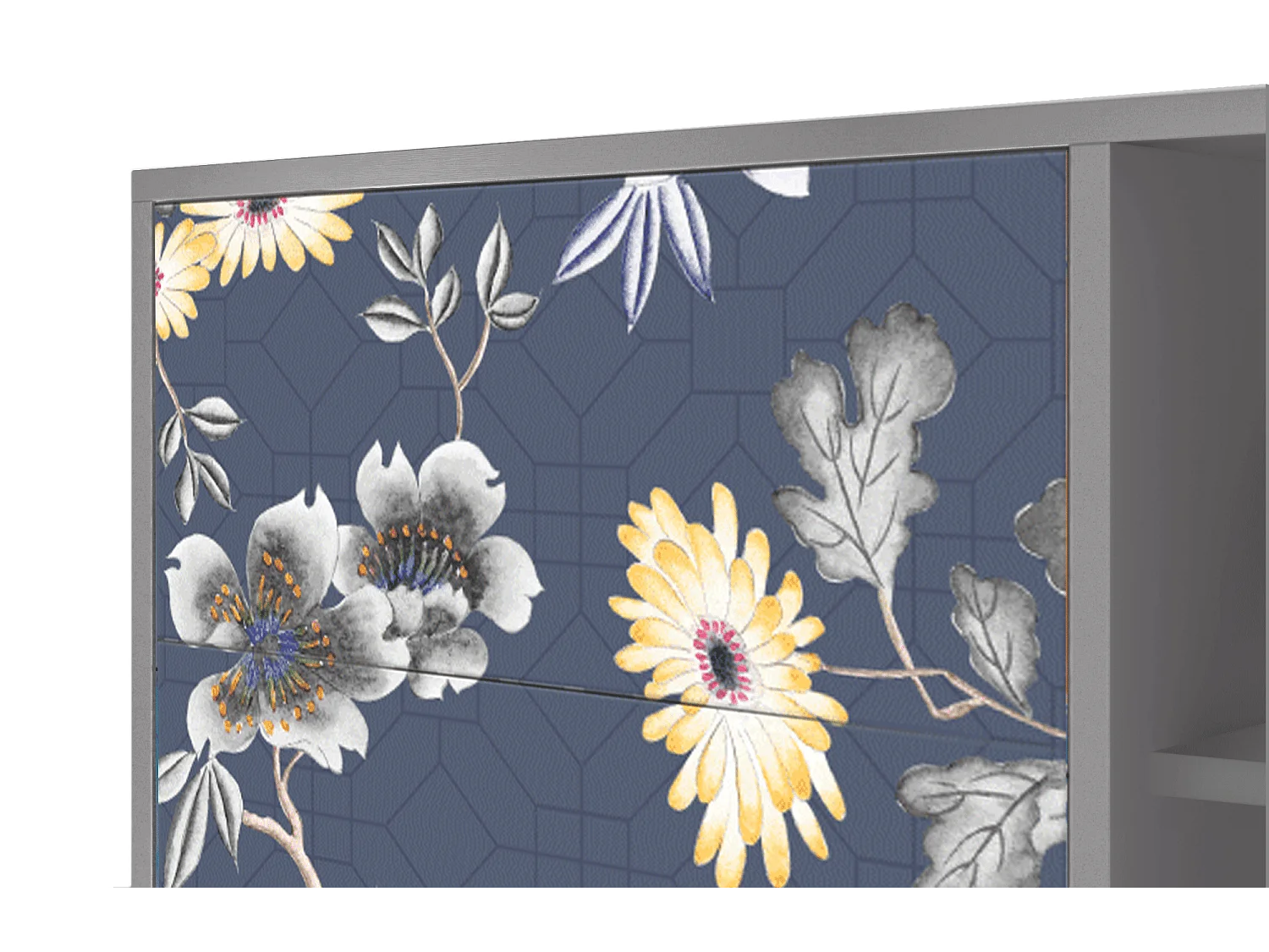 Buffet - 125x98x48 cm - BS2 - Dark Flower Bed, Gris