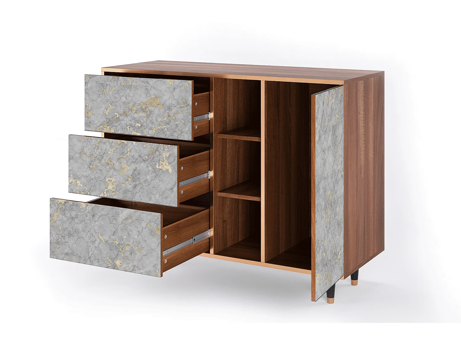 Buffet - 125x98x48 cm - BS2 - Mariana Trench, Noyer