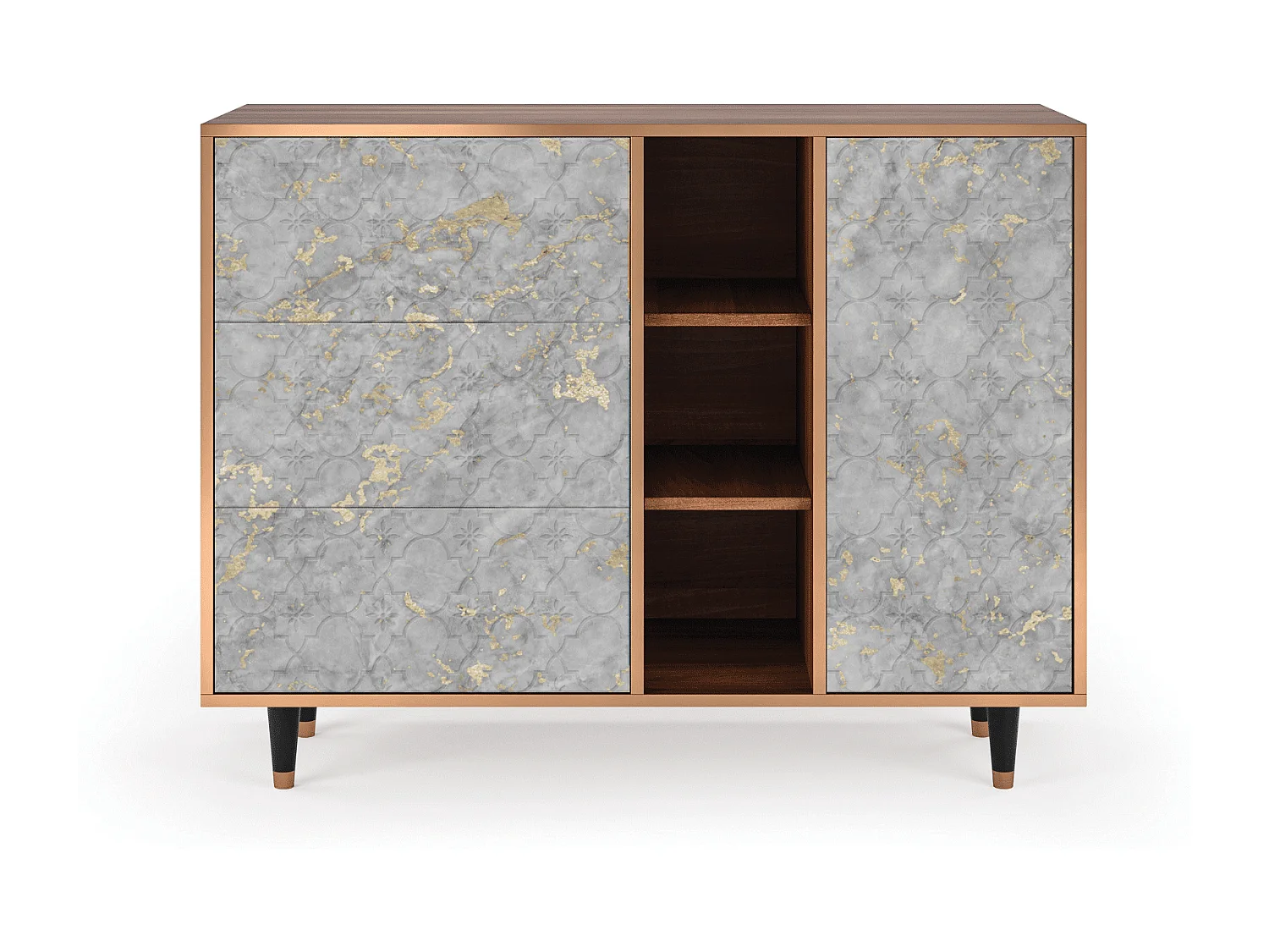 Dressoir - 125x98x48 cm - BS2 - Mariana Trench, Walnoot