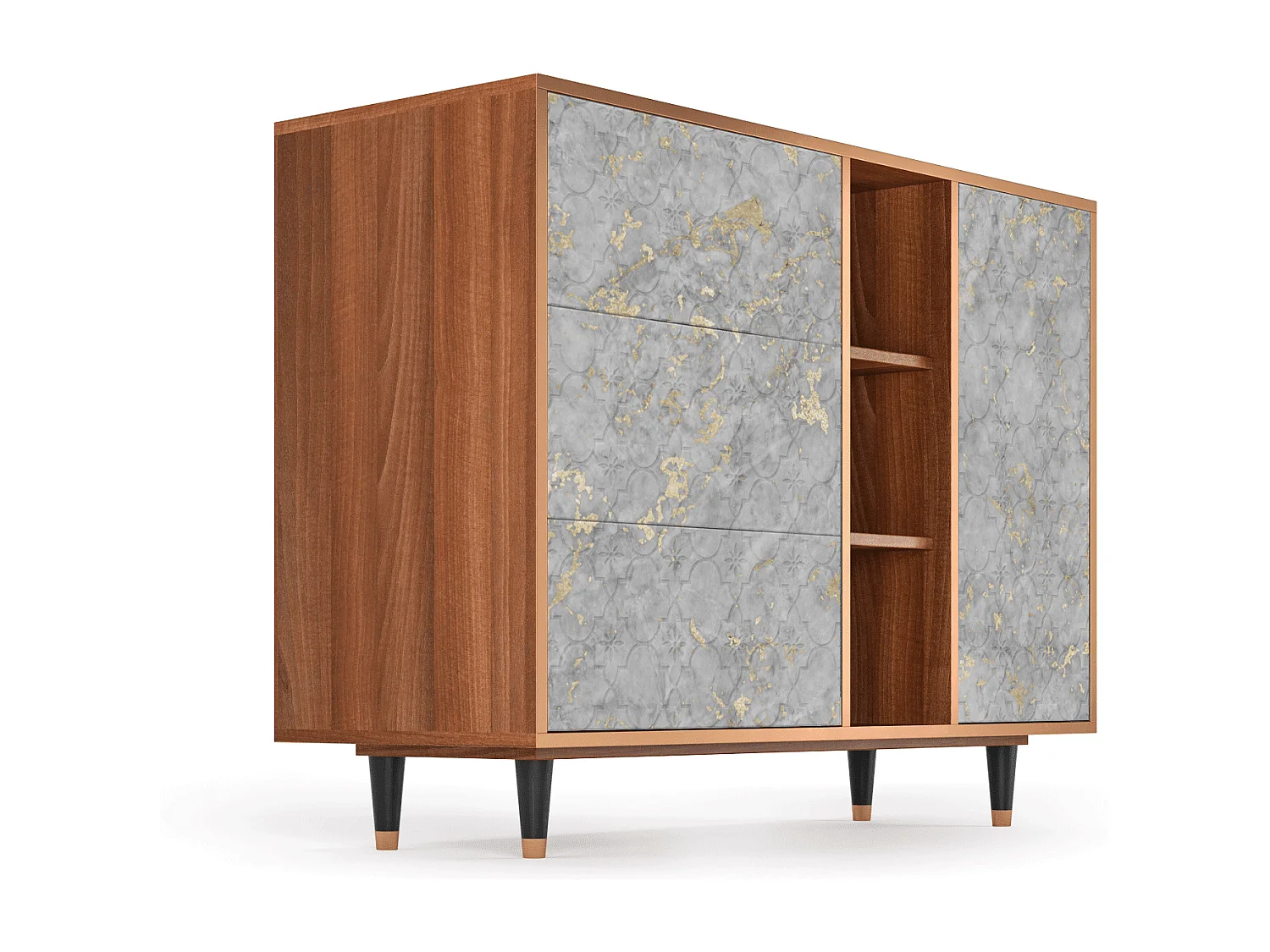 Dressoir - 125x98x48 cm - BS2 - Mariana Trench, Walnoot