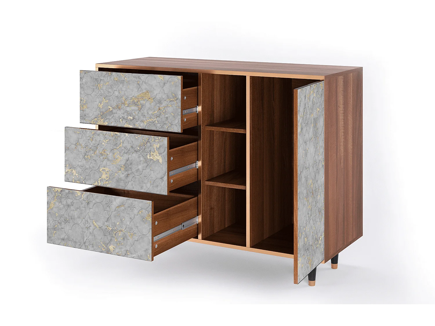 Buffet - 125x98x48 cm - BS2 - Mariana Trench, Noyer