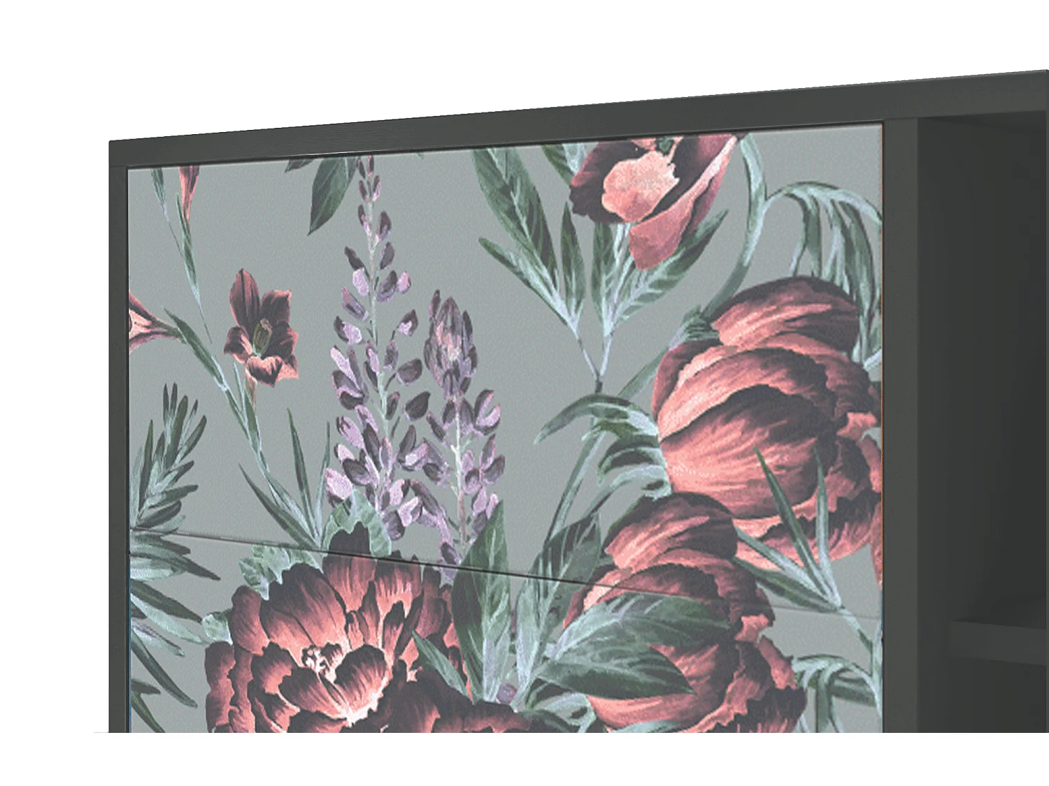 Buffet - 125x98x48 cm - BS2 - Light Peonies, Anthracite