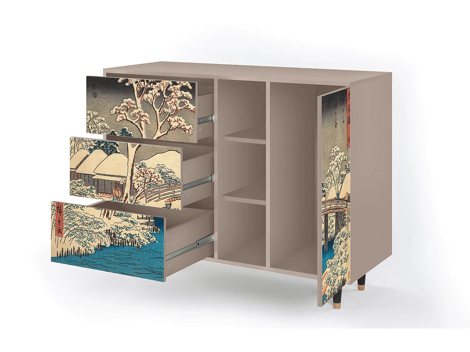 Kredens - 125x98x48 cm - BS2 - Katabira River, Latte