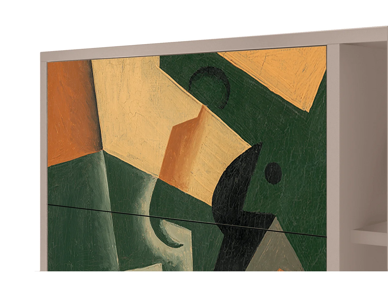 Aparador - 125x98x48 cm - BS2 - Glass and Checkerboard, Latte