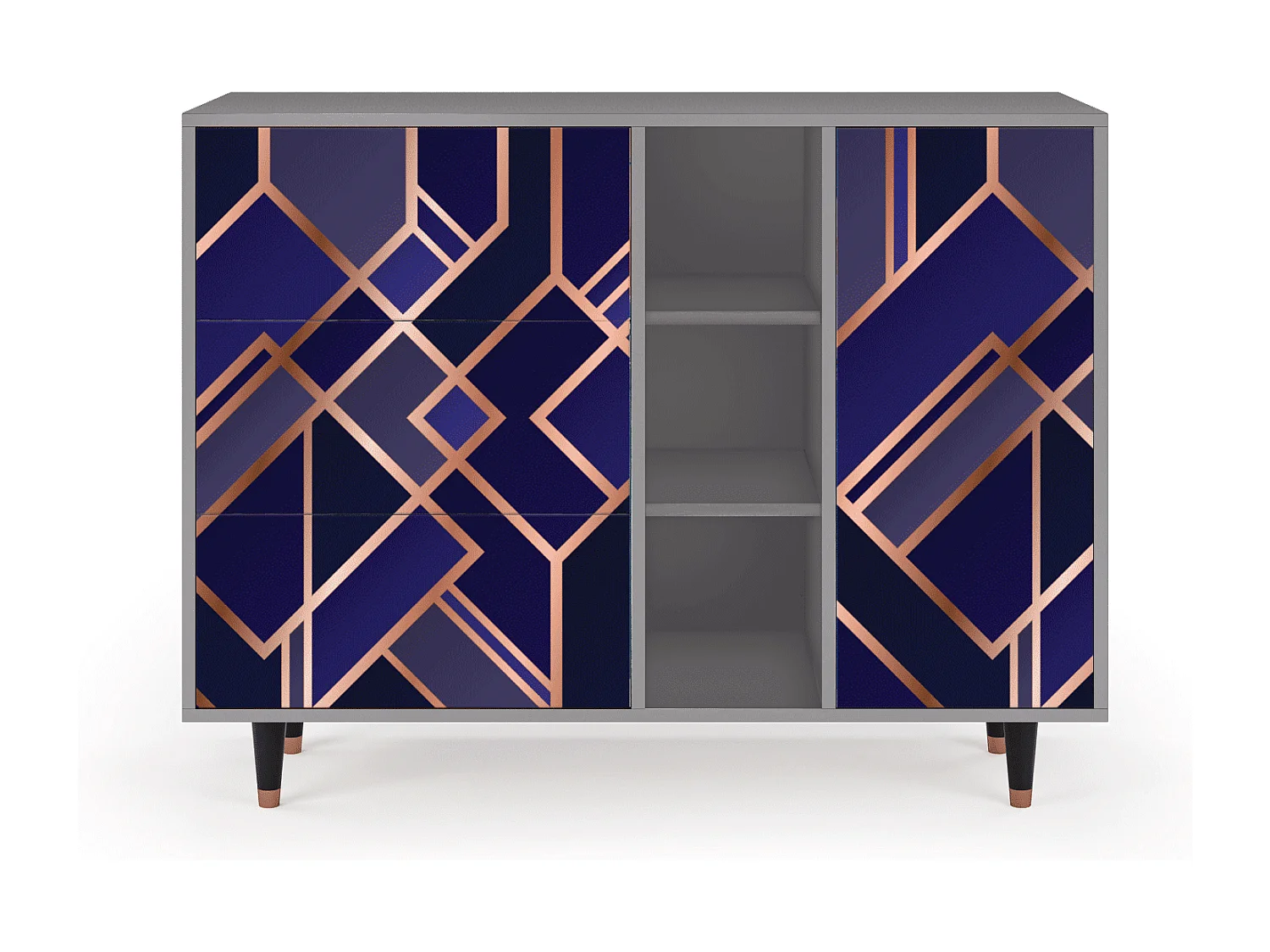 Buffet - 125x98x48 cm - BS2 - Aquamarine Getsby, Gris