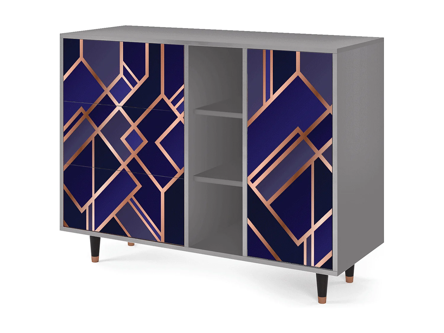 Dressoir - 125x98x48 cm - BS2 - Aquamarine Getsby, Grijs