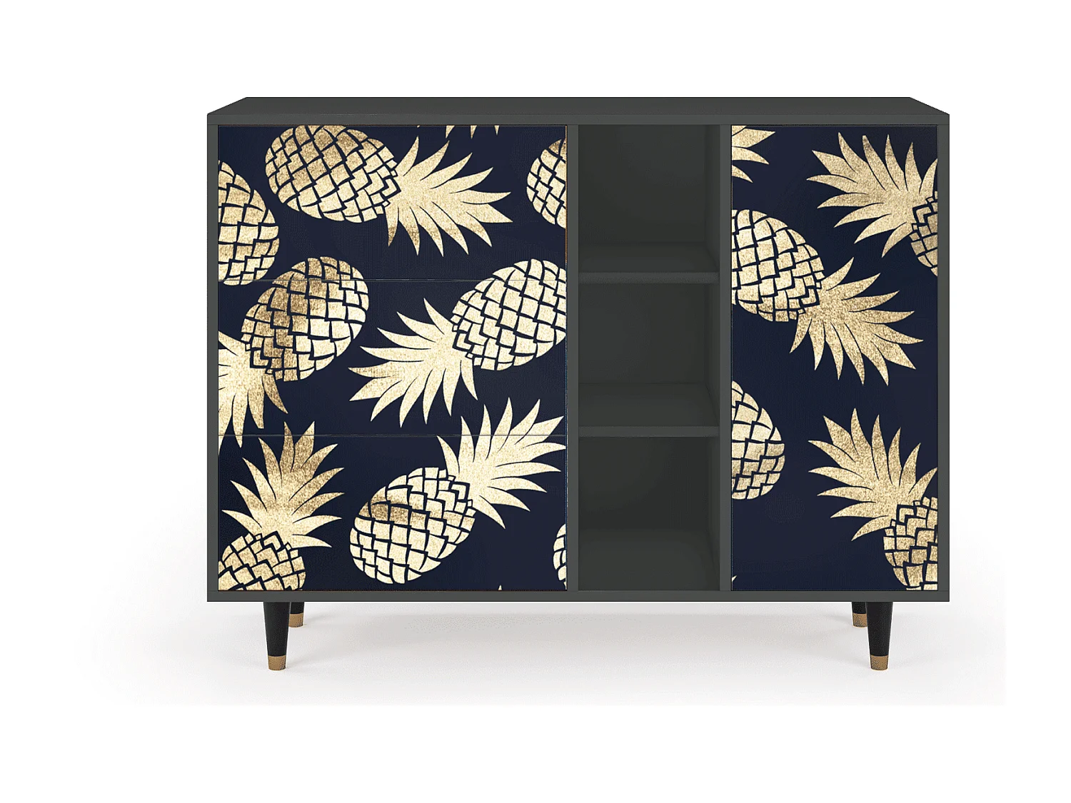 Kredens - 125x98x48 cm - BS2 - Sunny Pineaple, Antracyt