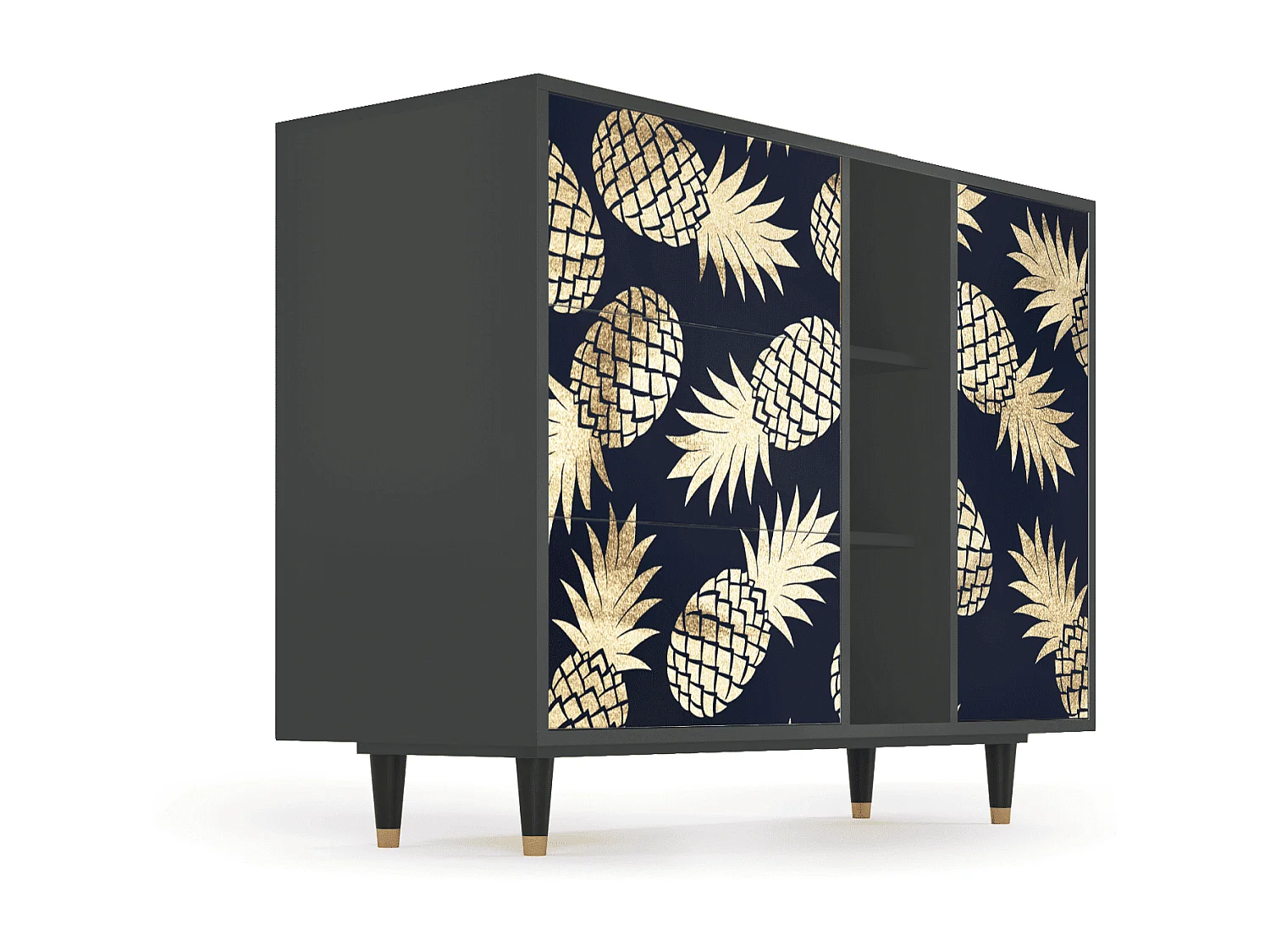 Kredens - 125x98x48 cm - BS2 - Sunny Pineaple, Antracyt