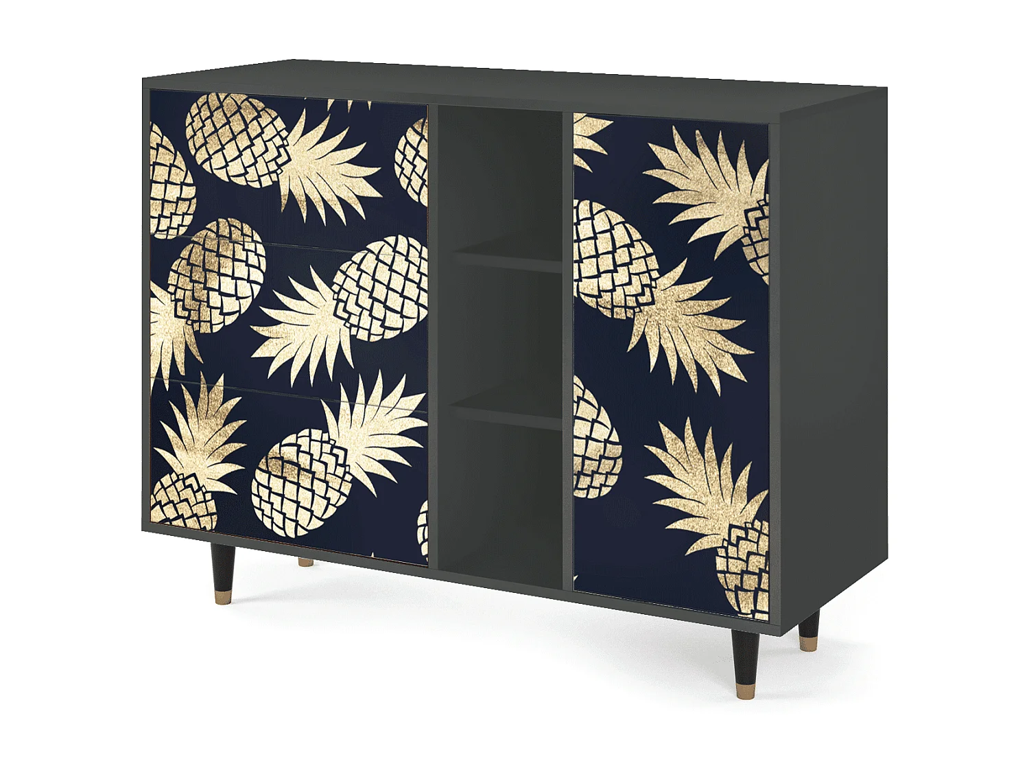 Sideboard - 125x98x48 cm - BS2 - Sunny Pineaple, Anthrazit