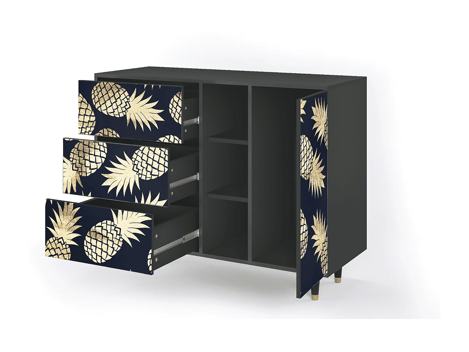 Sideboard - 125x98x48 cm - BS2 - Sunny Pineaple, Anthrazit