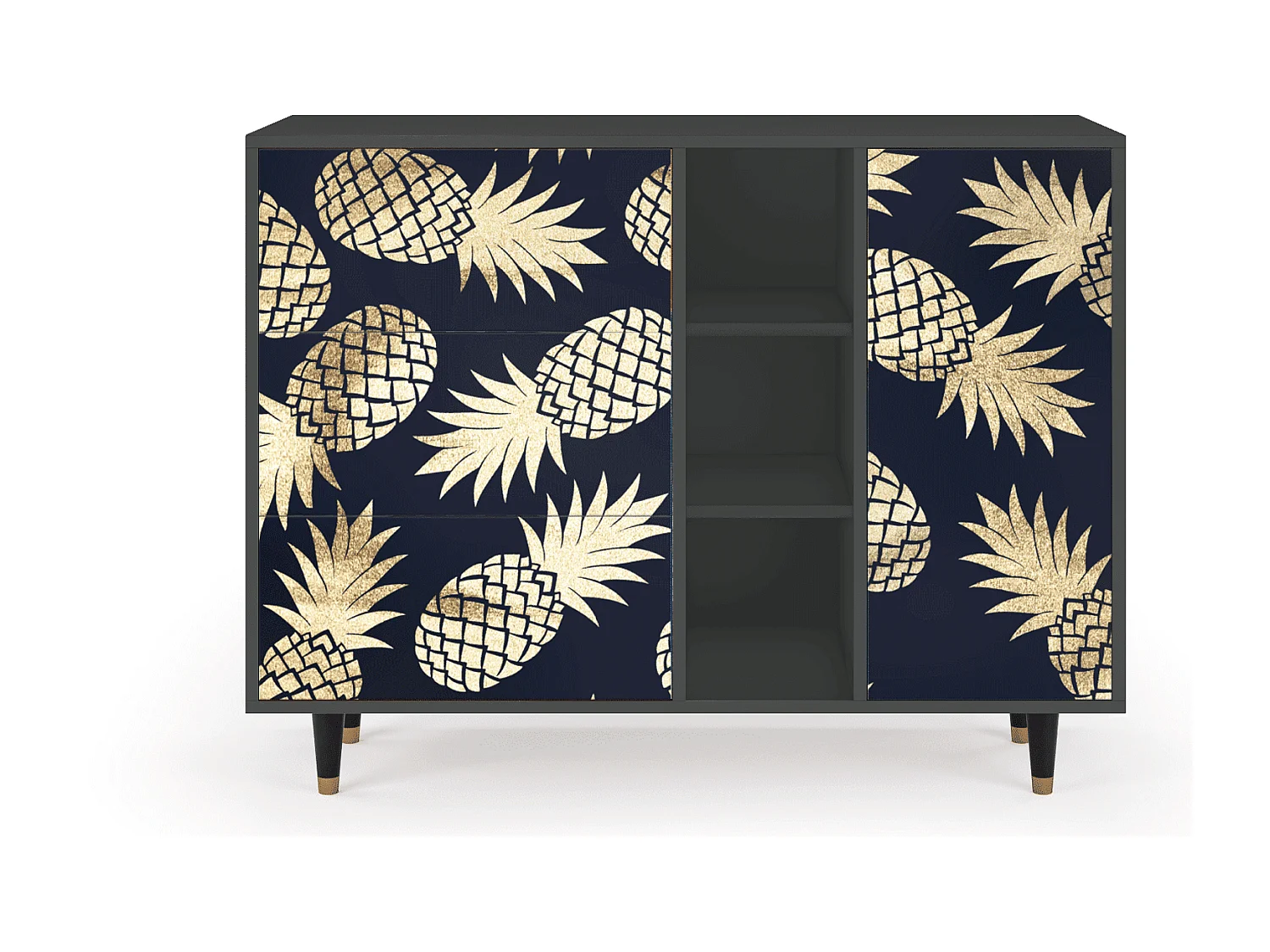 Kredens - 125x98x48 cm - BS2 - Sunny Pineaple, Antracyt