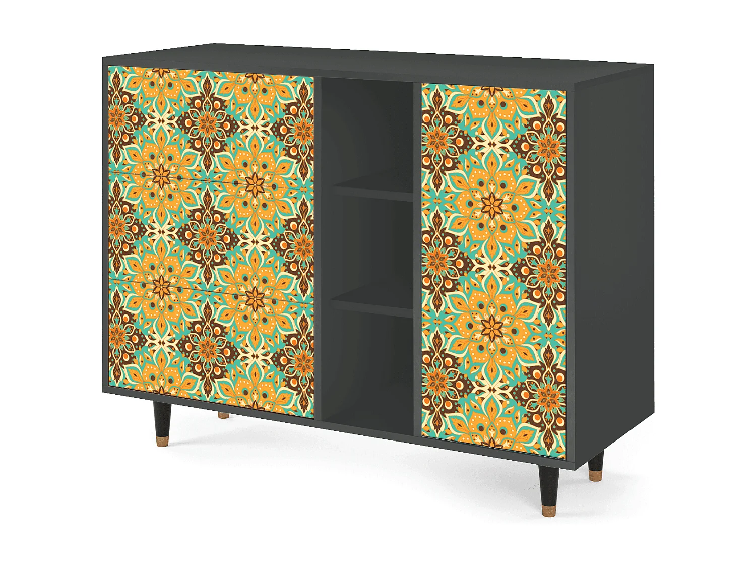 Sideboard - 125x98x48 cm - BS2 - Indian Spices, Anthrazit