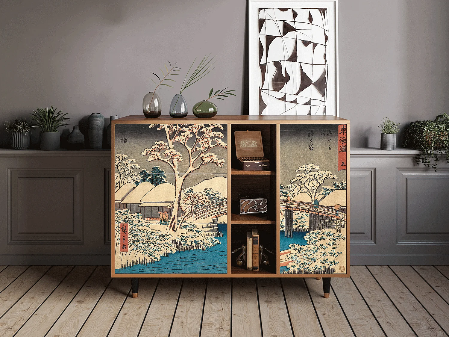 Kredens - 125x98x48 cm - BS2 - Katabira River, Orzech