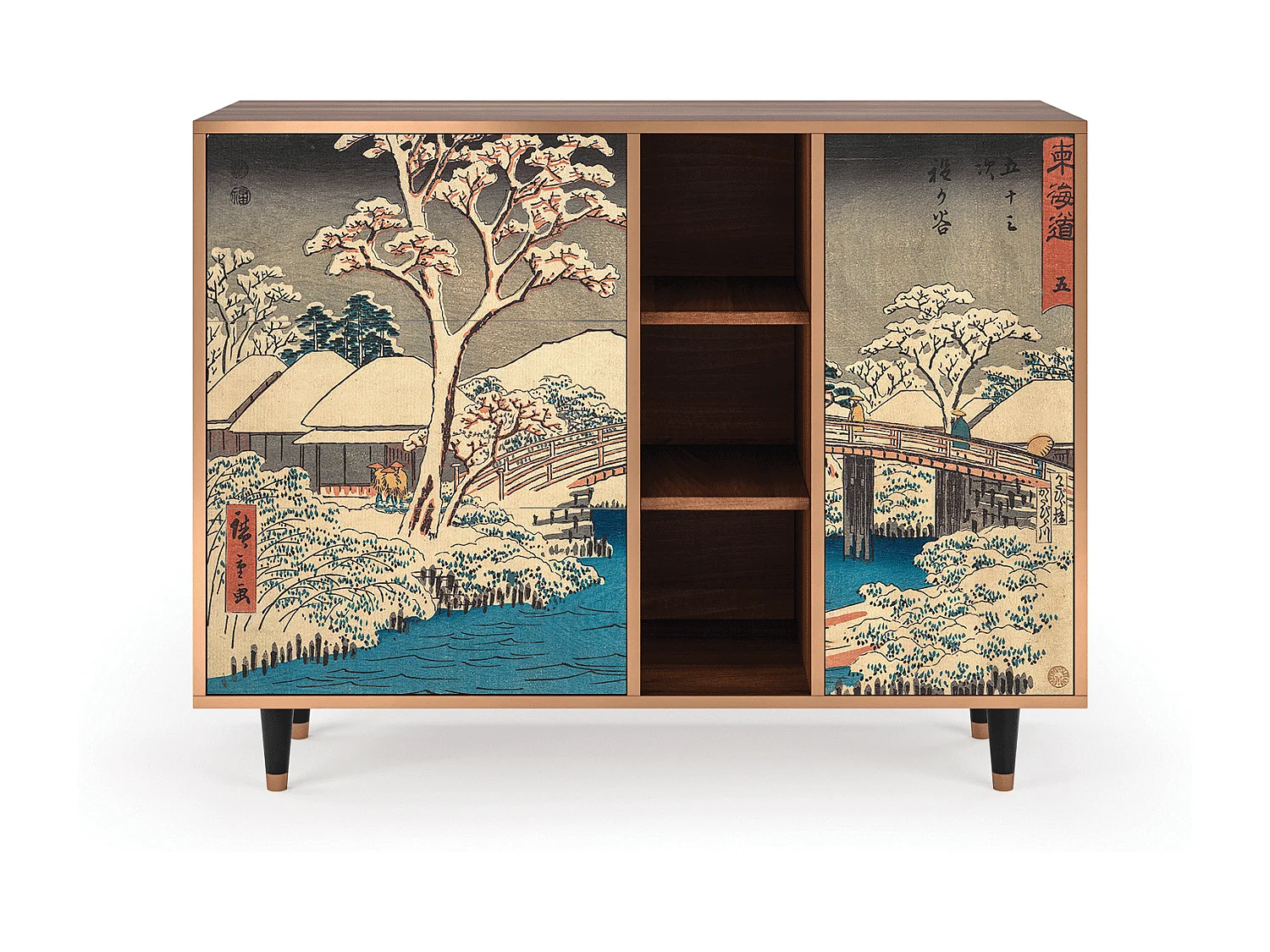 Kredens - 125x98x48 cm - BS2 - Katabira River, Orzech