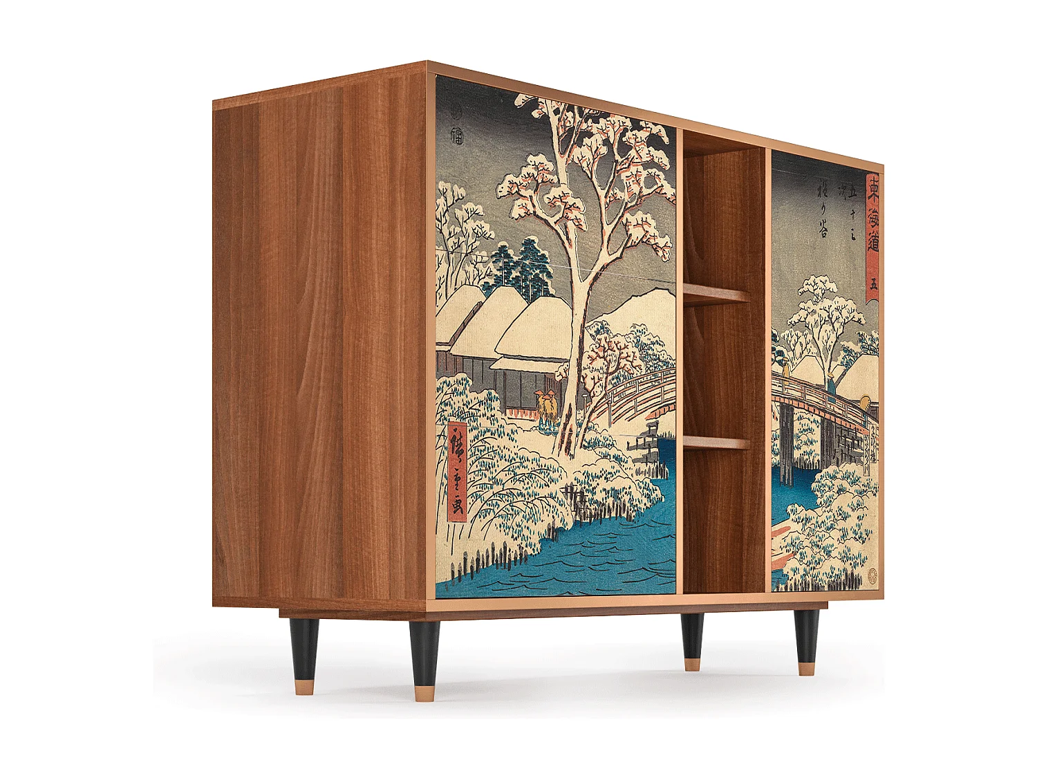 Kredens - 125x98x48 cm - BS2 - Katabira River, Orzech