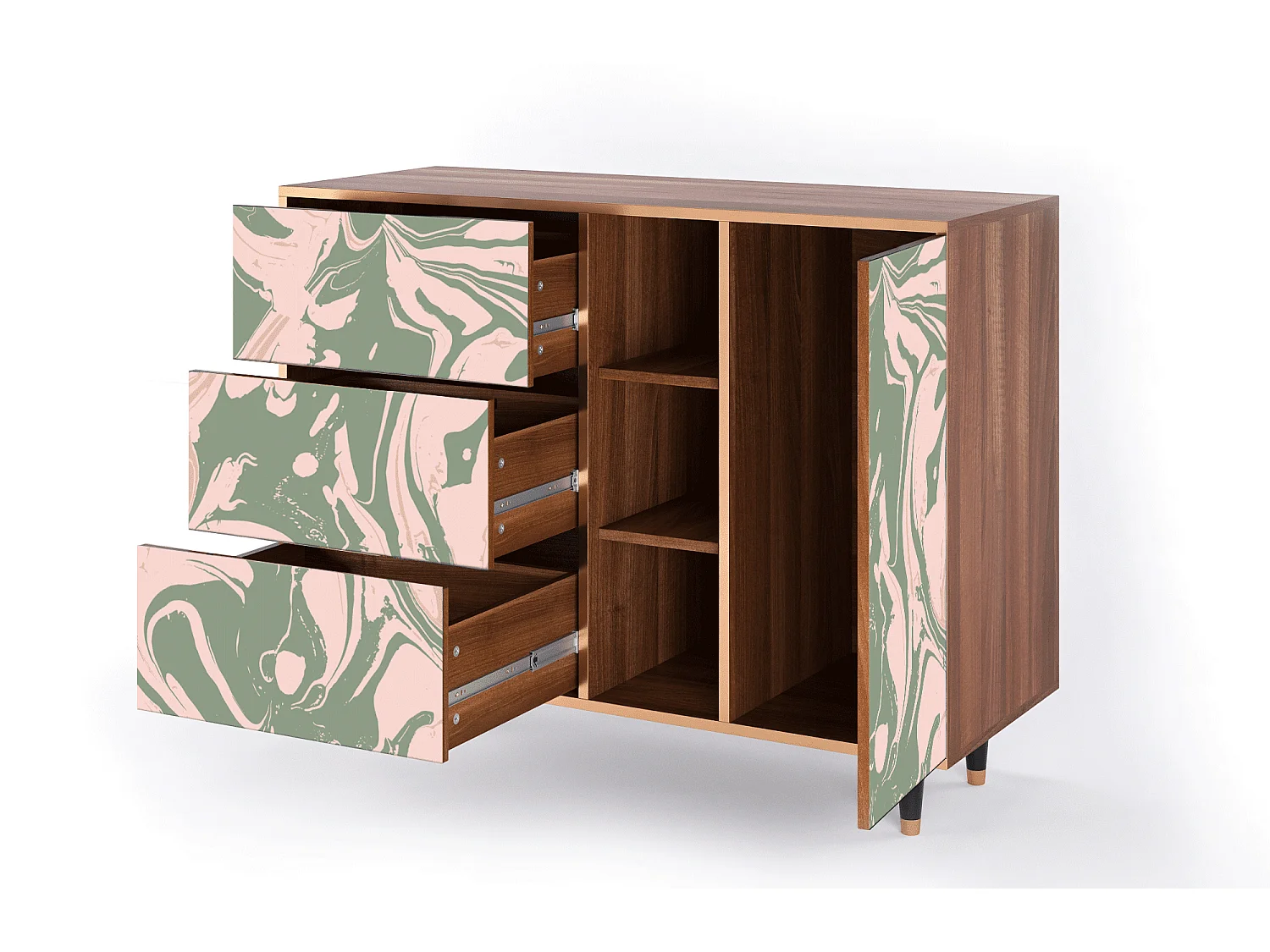 Aparador - 125x98x48 cm - BS2 - Aquarelle, Nogal