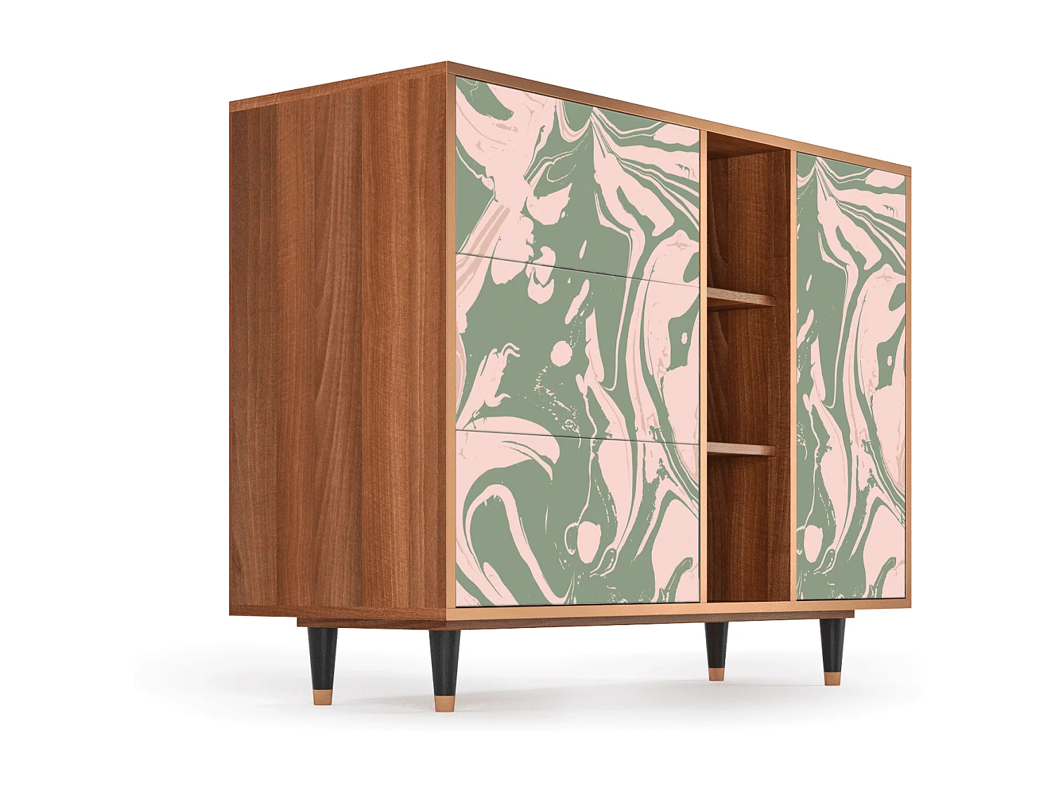 Kredens - 125x98x48 cm - BS2 - Aquarelle, Orzech