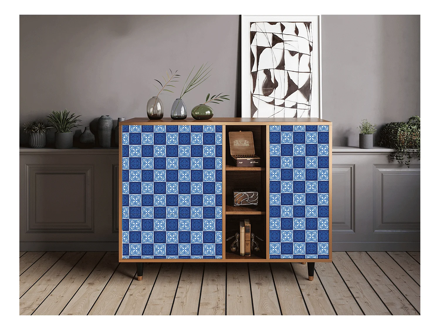 Dressoir - 125x98x48 cm - BS2 - Light Path, Walnoot