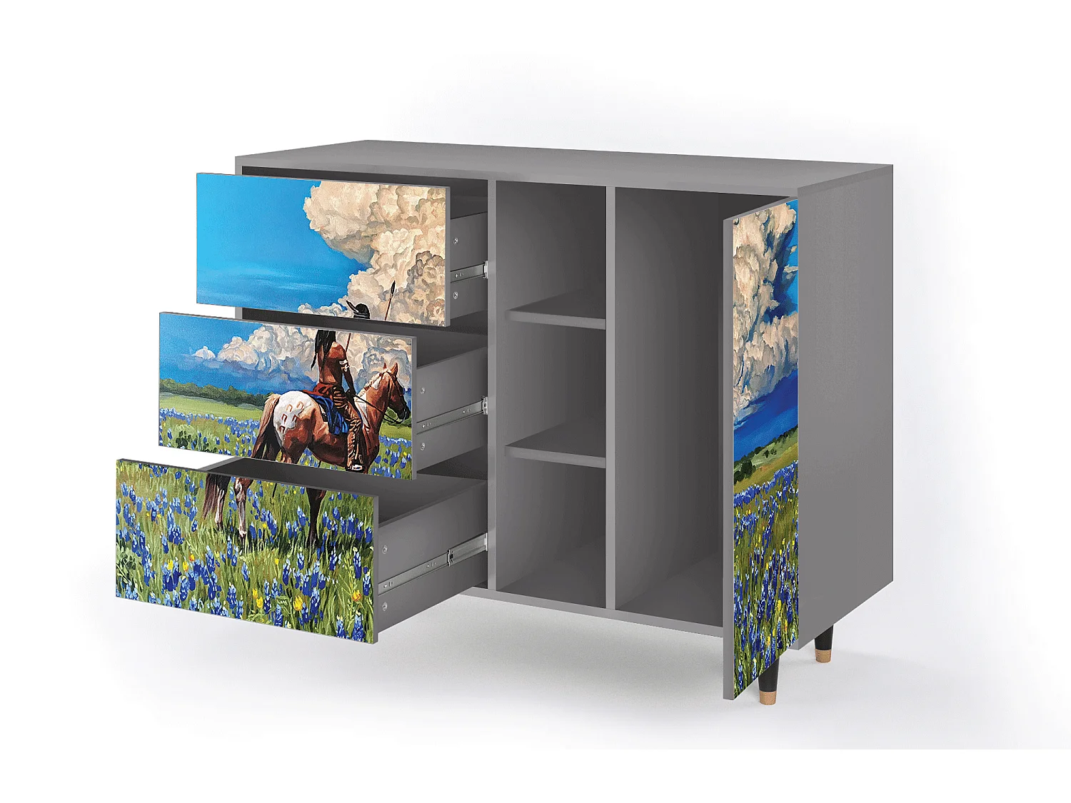 Buffet - 125x98x48 cm - BS2 - Thunderheads by Dean, Gris