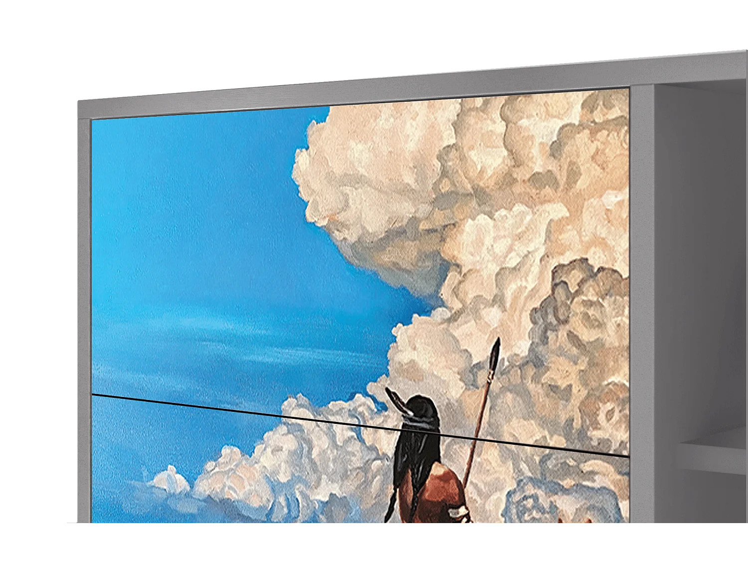 Kredens - 125x98x48 cm - BS2 - Thunderheads by Dean, Szary